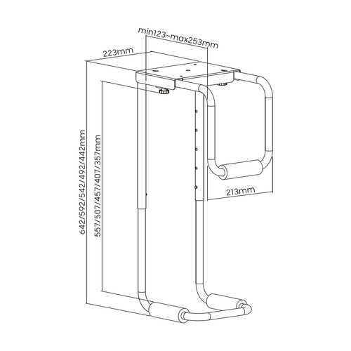 AISENS - SOPORTE ALTURA PERSONALIZABLE PARA CPU POR DEBAJO DE ESCRITORIO