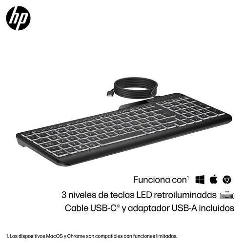 HP Teclado 405 multidispositivo retroiluminado