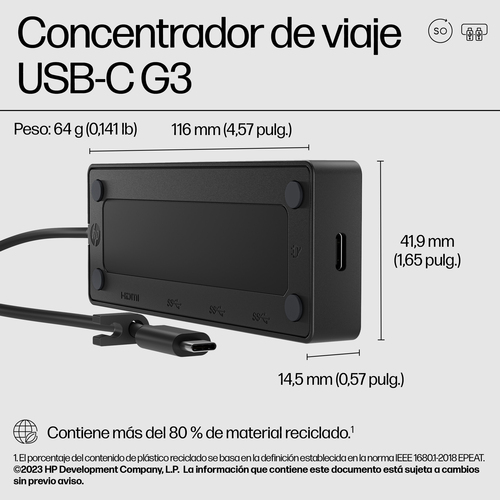 HP Hub multipuerto USB-C