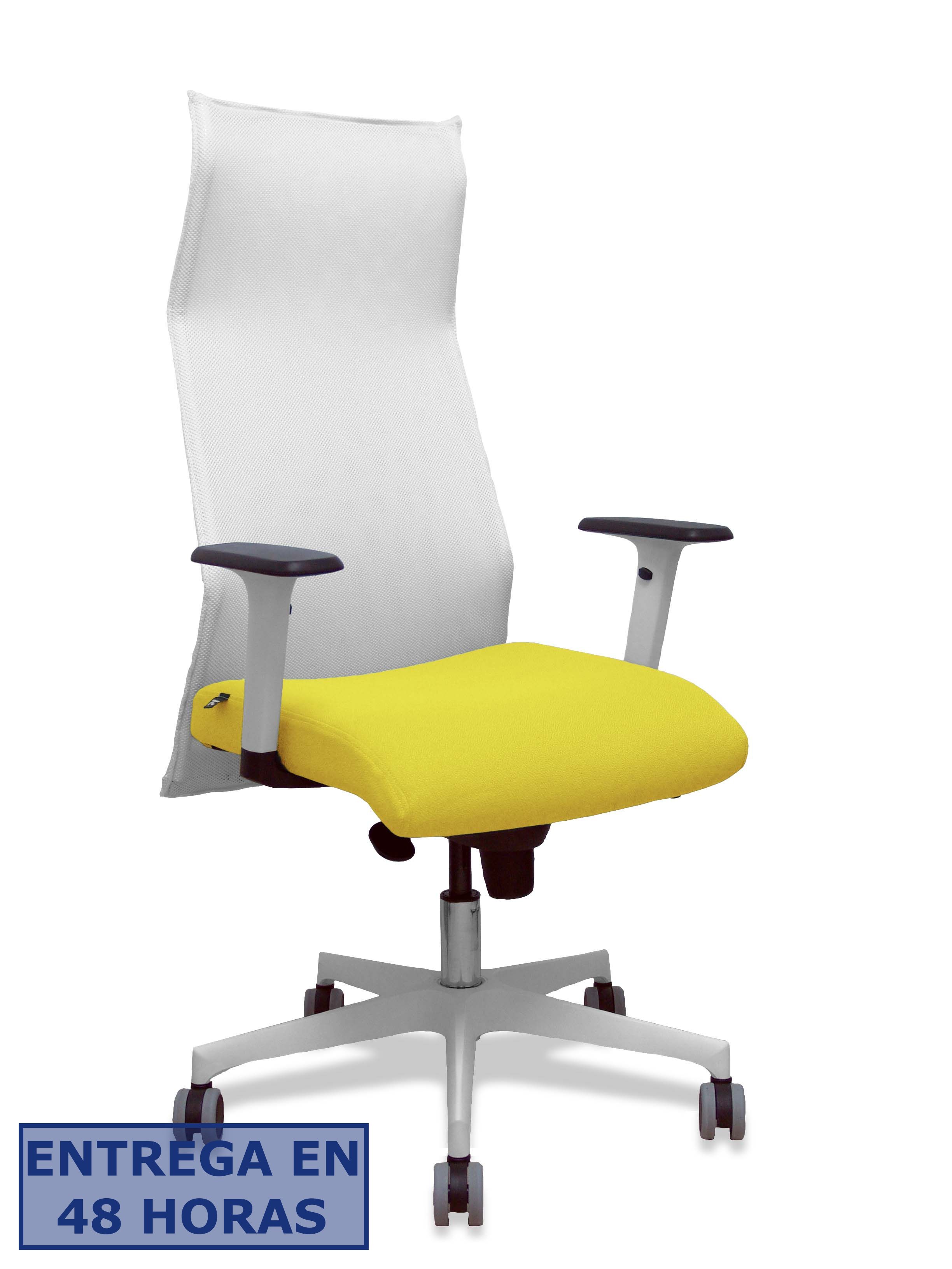 PIQUERAS Y CRESPO Sillon Sahuco blanco bali amarillo brazos blancos base blanca ruedas parque 65mm