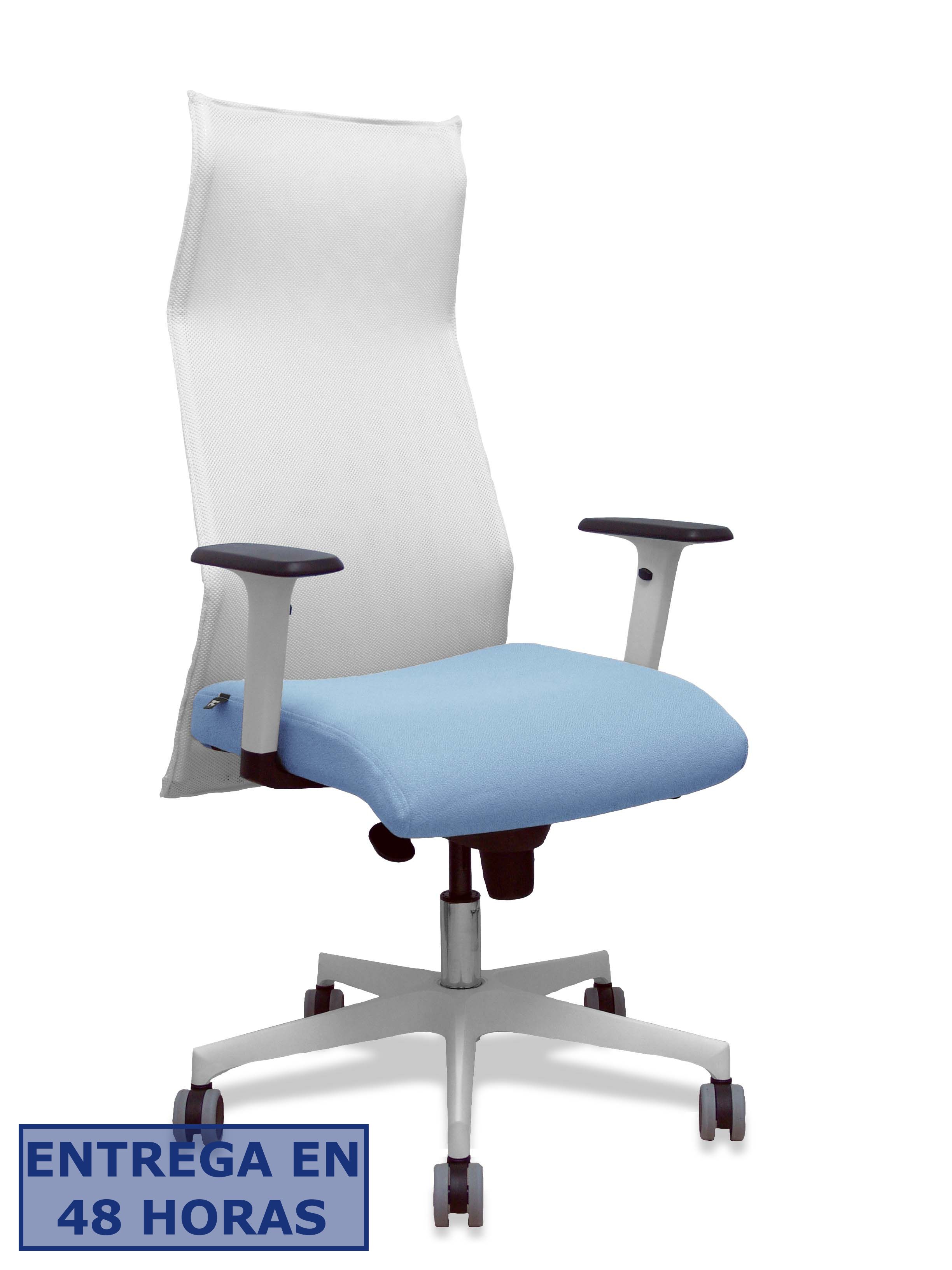 PIQUERAS Y CRESPO Sillon Sahuco blanco bali azul cielo brazos blancos base blanca ruedas parque 65mm