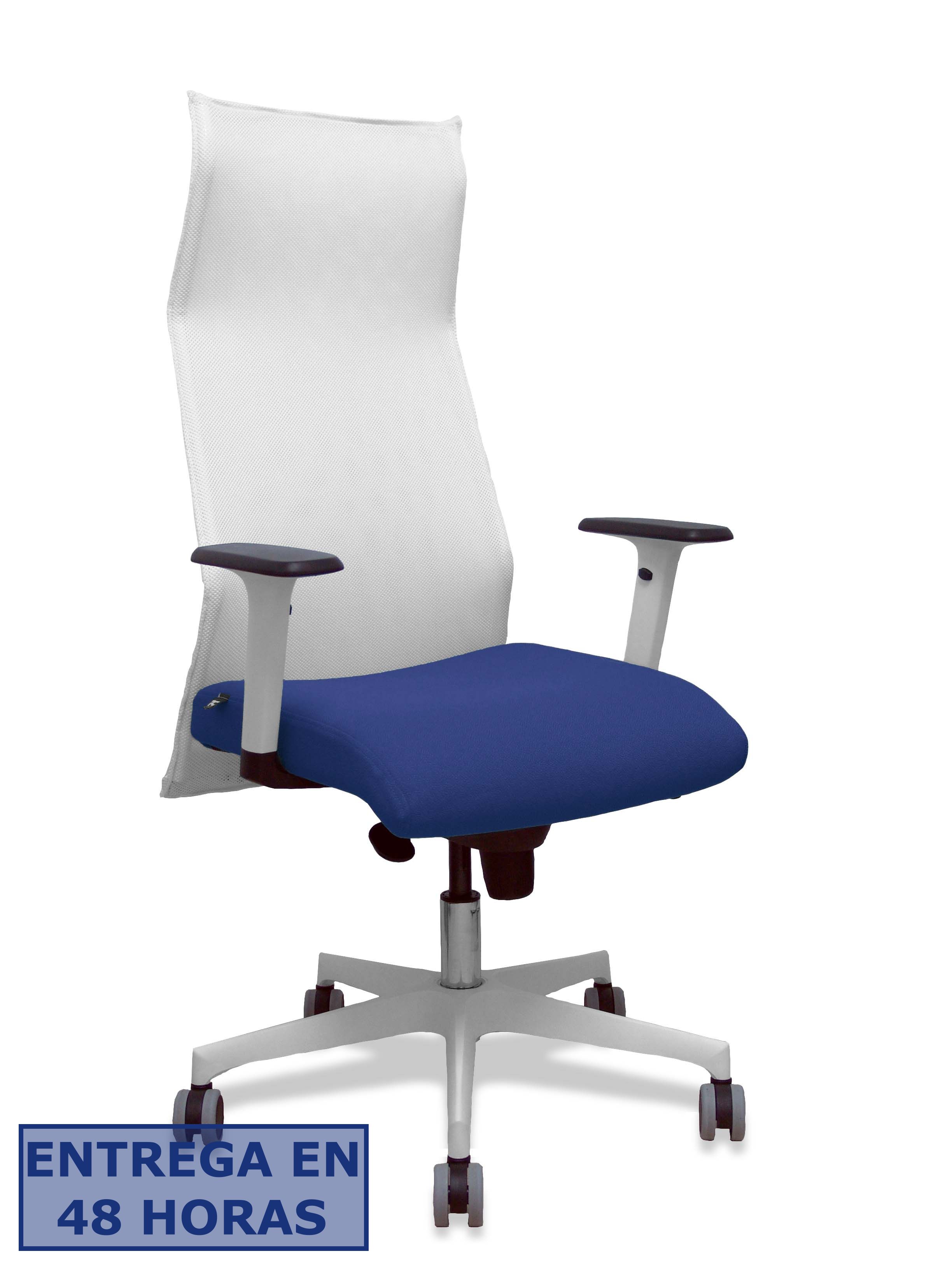 PIQUERAS Y CRESPO Sillon Sahuco blanco bali azul oscuro brazos blancos base blanca ruedas parque 65mm
