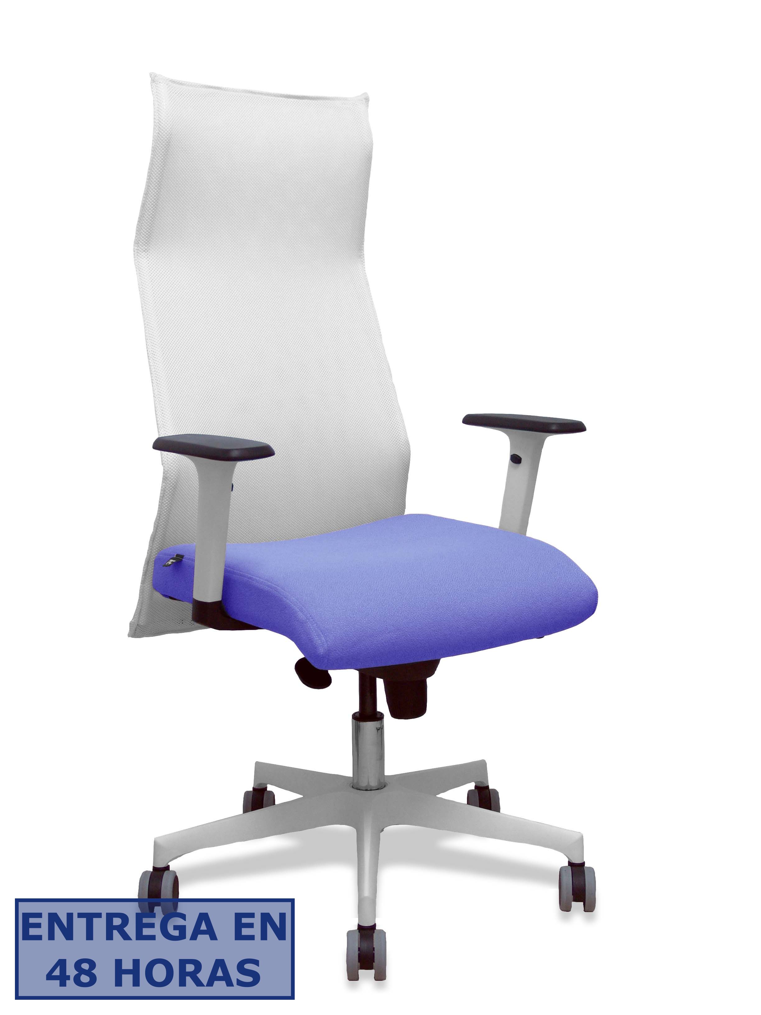 PIQUERAS Y CRESPO Sillon Sahuco blanco bali azul claro brazos blancos base blanca ruedas parque 65mm