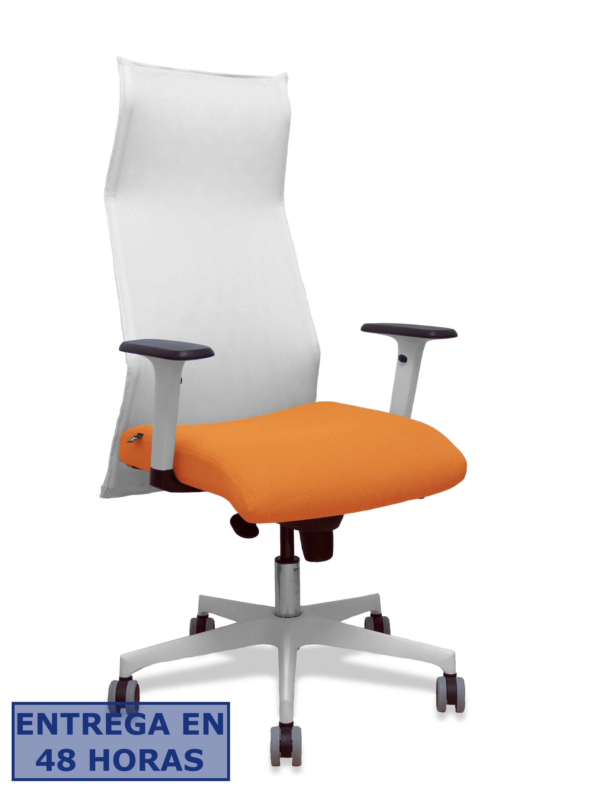 PIQUERAS Y CRESPO Sillon Sahuco blanco bali naranja brazos blancos base blanca ruedas parque 65mm