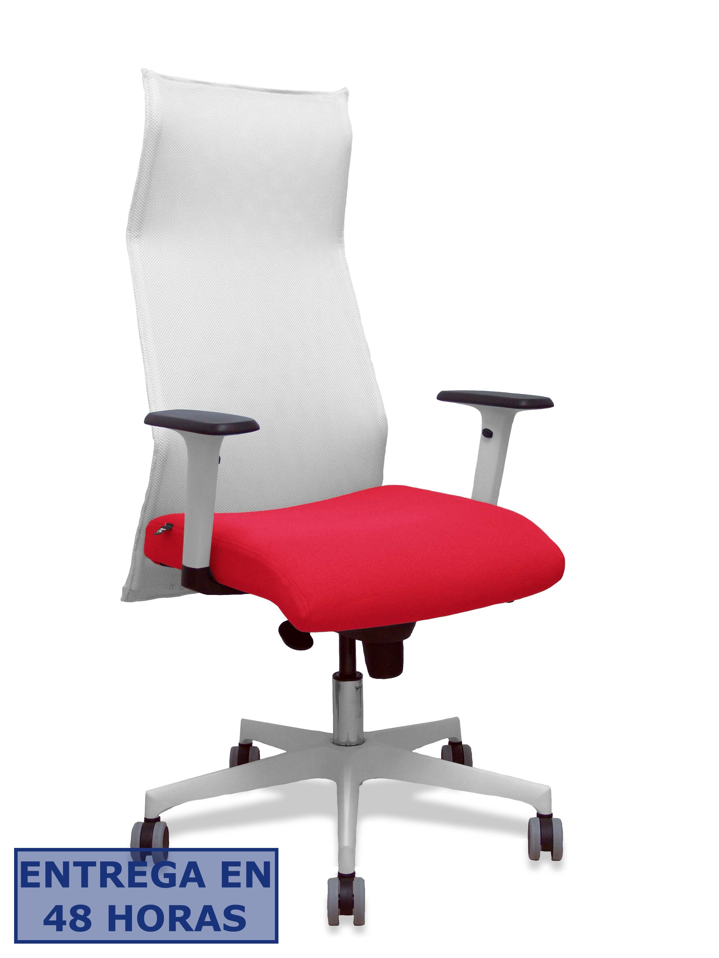 PIQUERAS Y CRESPO Sillon Sahuco blanco bali rojo brazos blancos base blanca ruedas parque 65mm