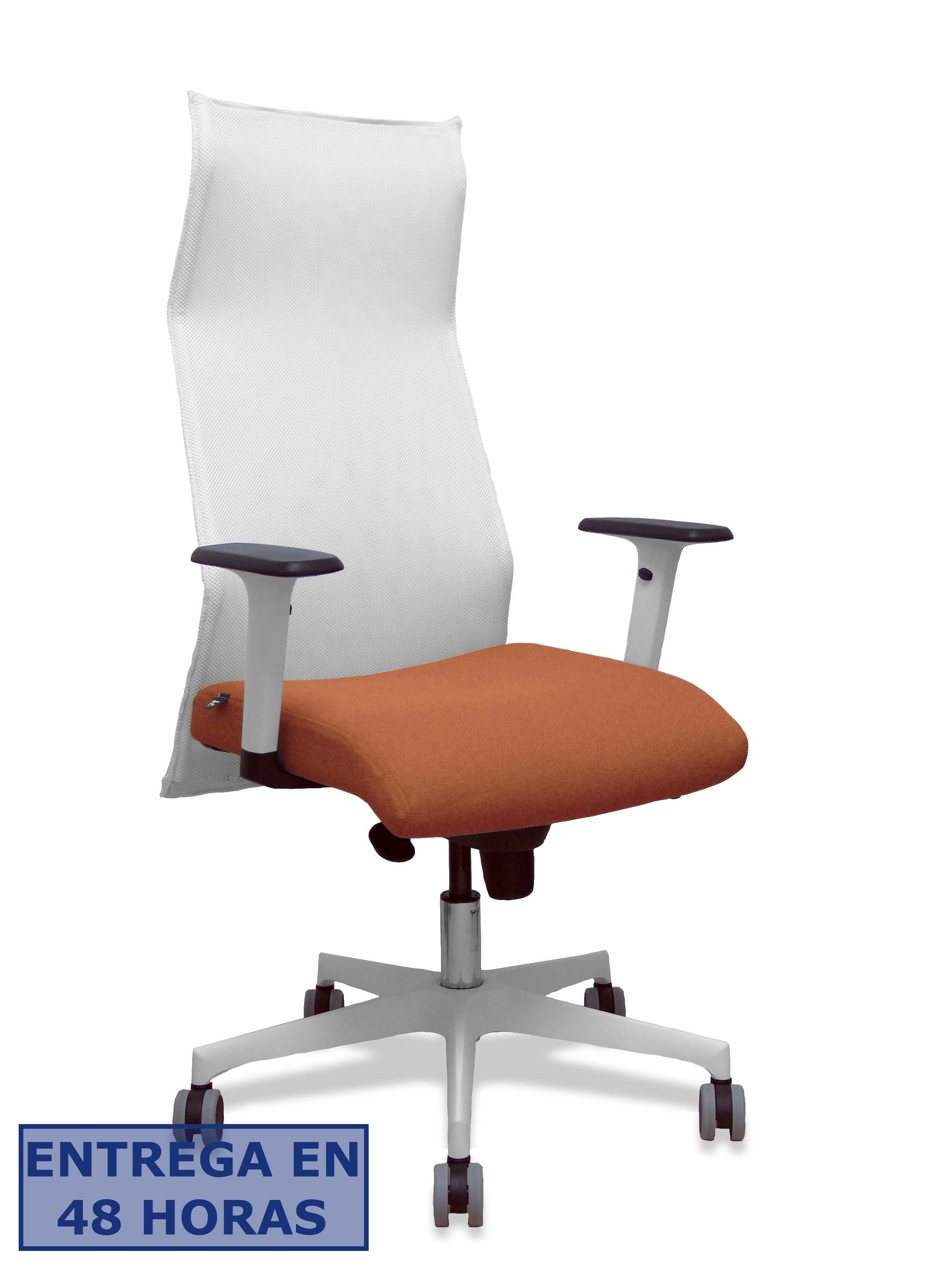 PIQUERAS Y CRESPO Sillon Sahuco blanco bali marron brazos blancos base blanca ruedas parque 65mm