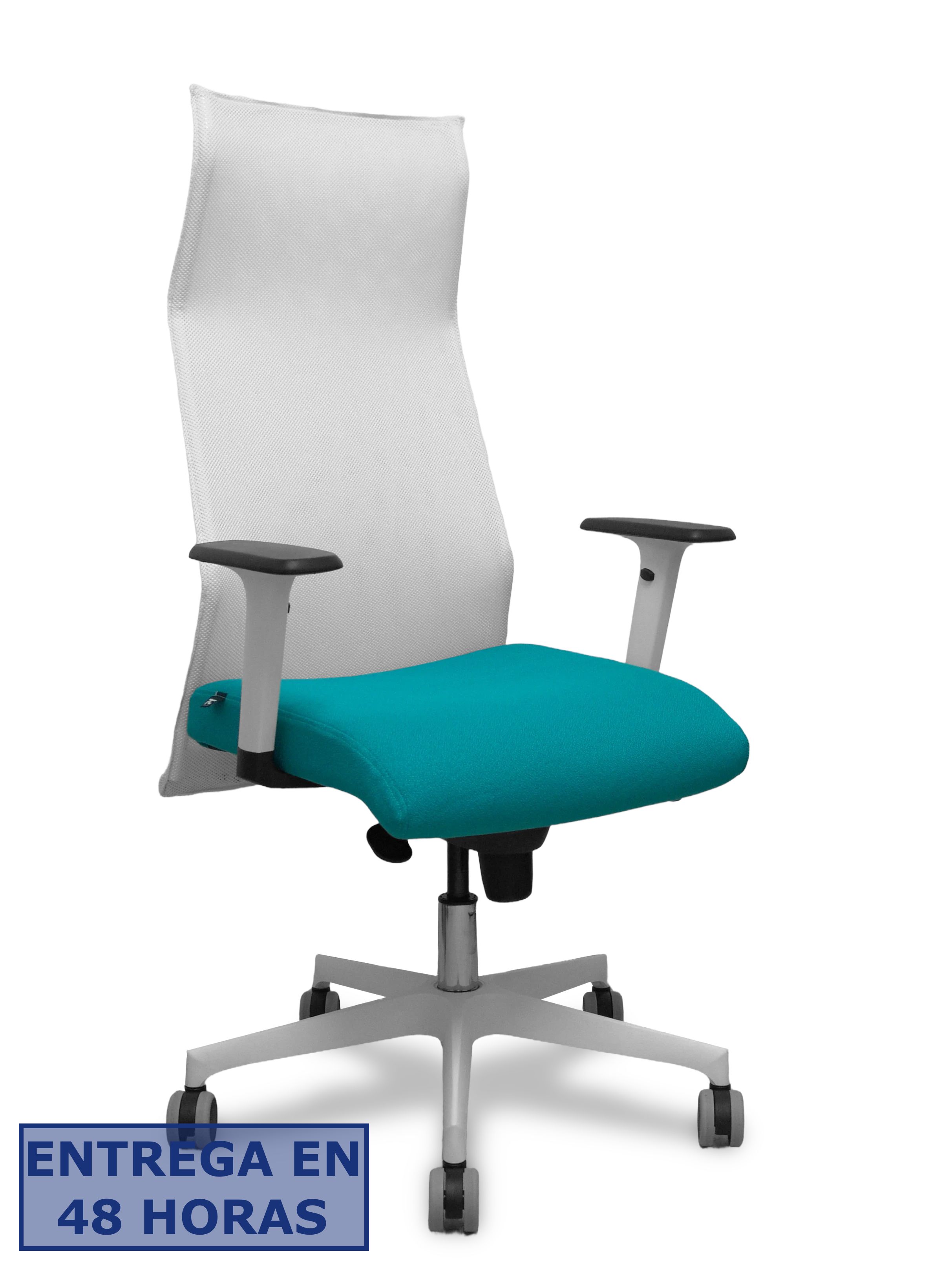 PIQUERAS Y CRESPO Sillon Sahuco blanco bali turquesa brazos blancos base blanca ruedas parque 65mm