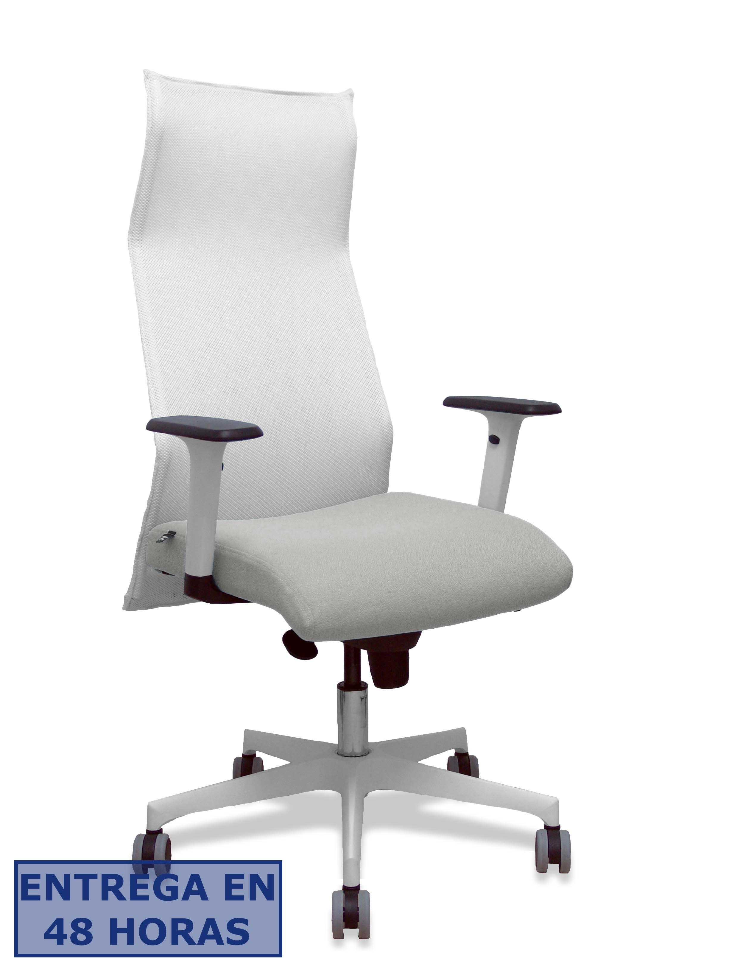 PIQUERAS Y CRESPO Sillon Sahuco blanco bali gris claro brazos blancos base blanca ruedas parque 65mm