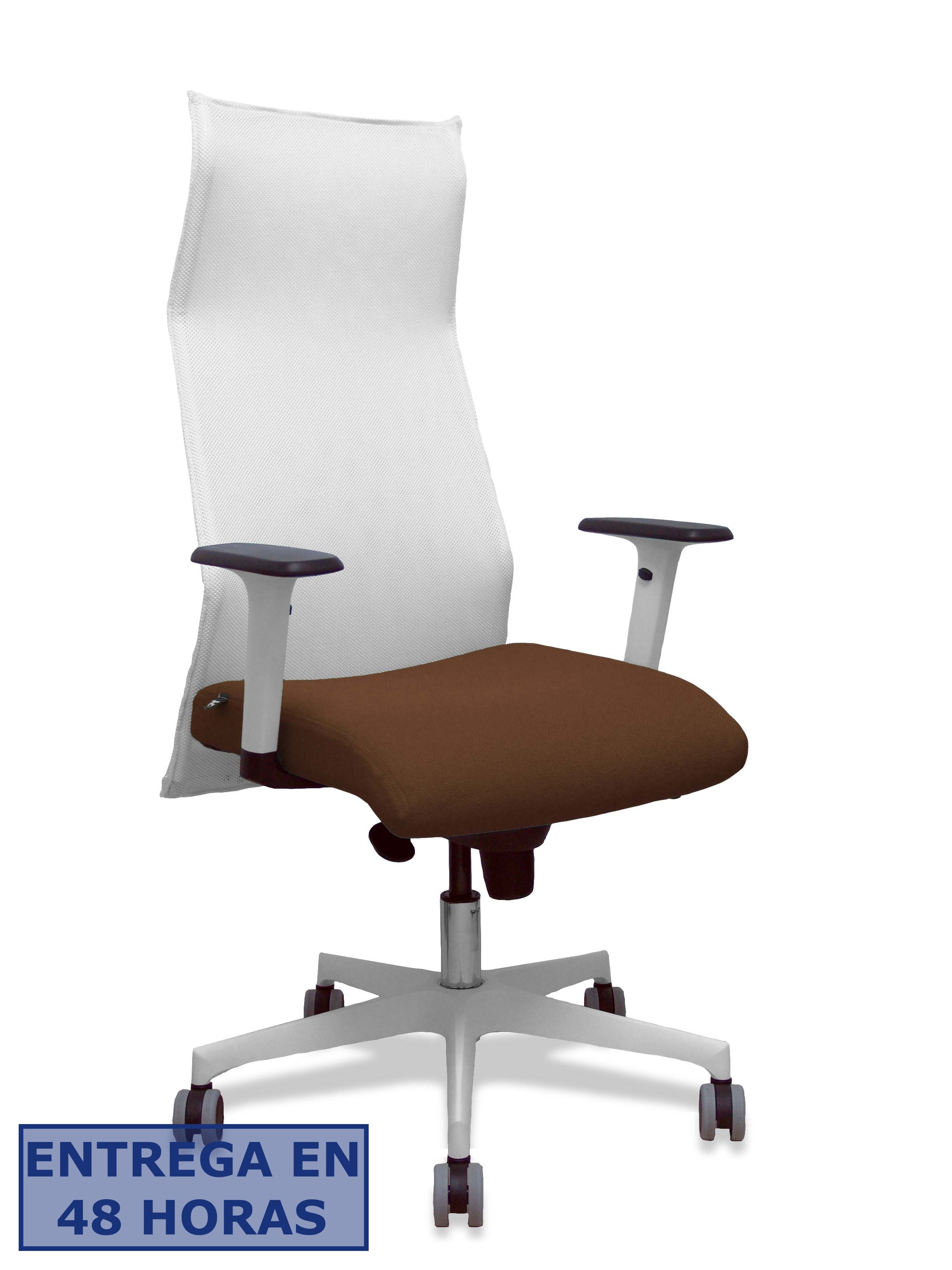 PIQUERAS Y CRESPO Sillon Sahuco blanco bali marron oscuro brazos blancos base blanca ruedas parque 65mm