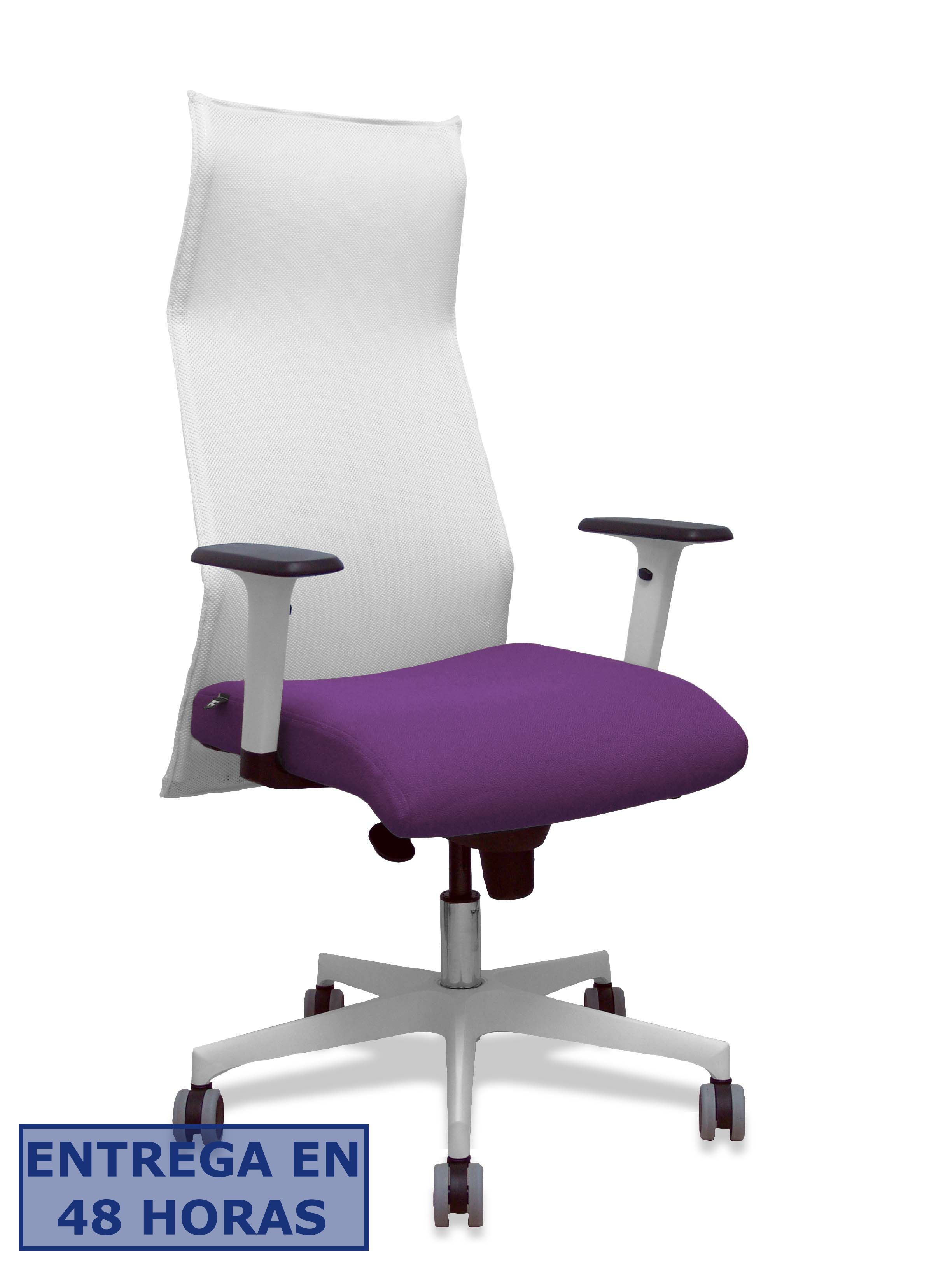 PIQUERAS Y CRESPO Sillon Sahuco blanco bali morado brazos blancos base blanca ruedas parque 65mm