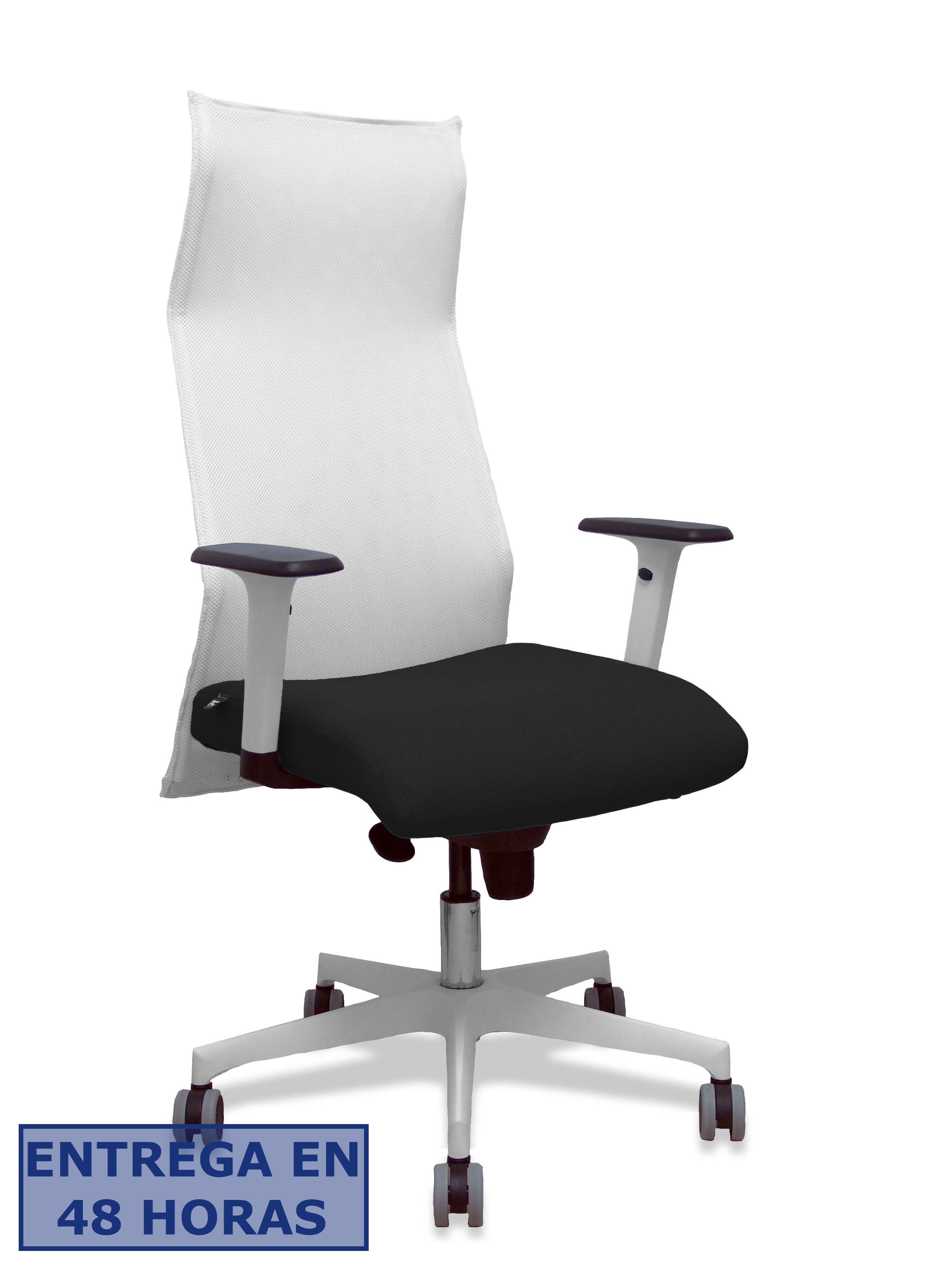 PIQUERAS Y CRESPO Sillon Sahuco blanco bali negro brazos blancos base blanca ruedas parque 65mm