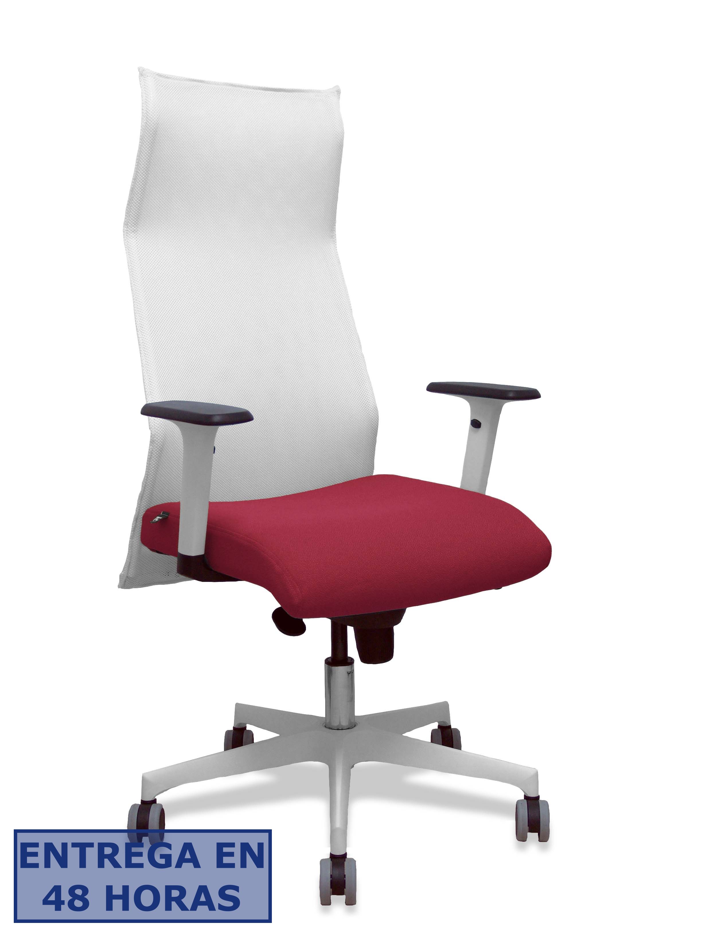 PIQUERAS Y CRESPO Sillon Sahuco blanco bali granate brazos blancos base blanca ruedas parque 65mm