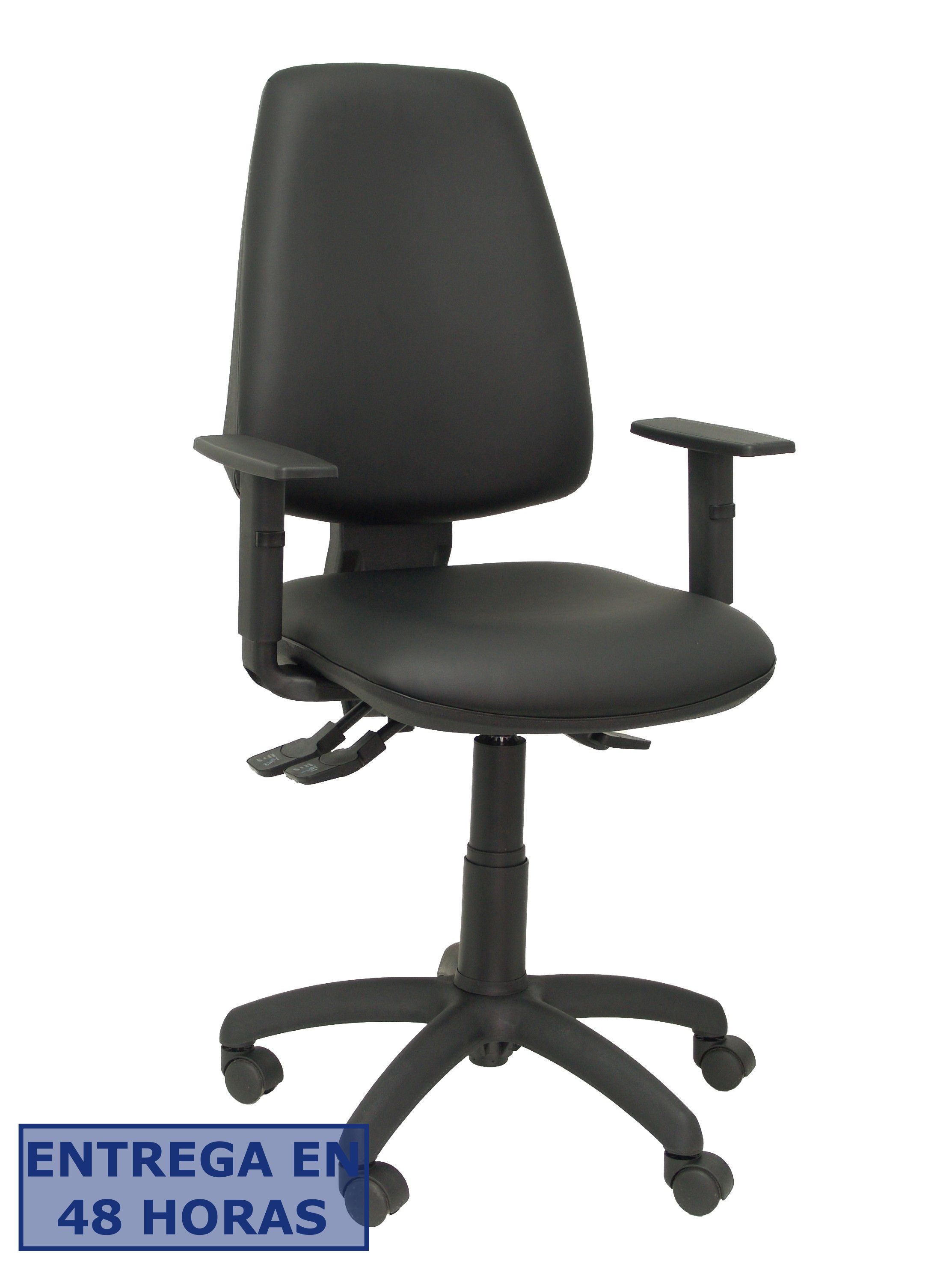 PIQUERAS Y CRESPO Silla Elche S similpiel negro brazos regulables