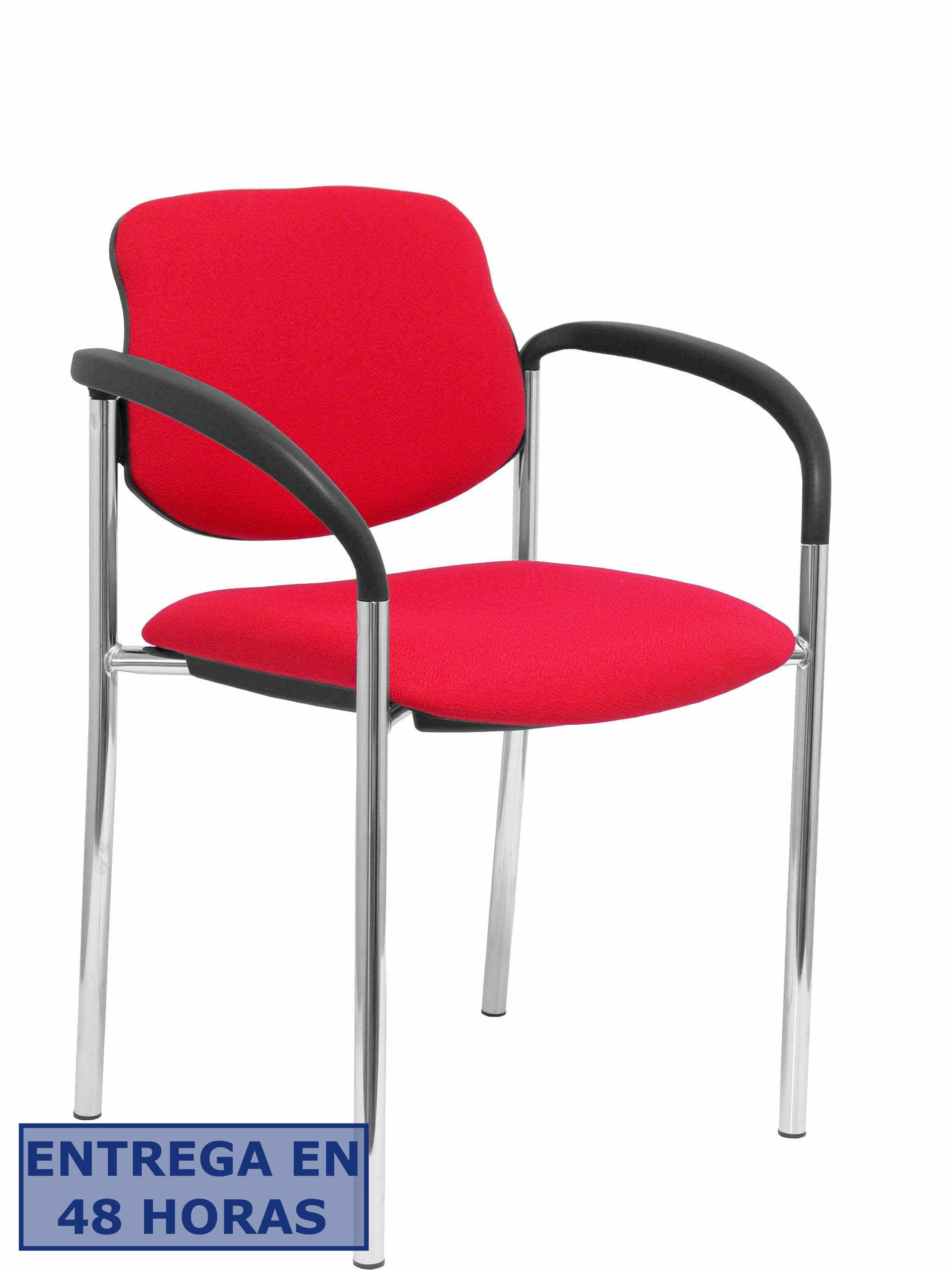 PIQUERAS Y CRESPO NOWY STYL Silla fija Styl bali rojo chasis cromo con brazos