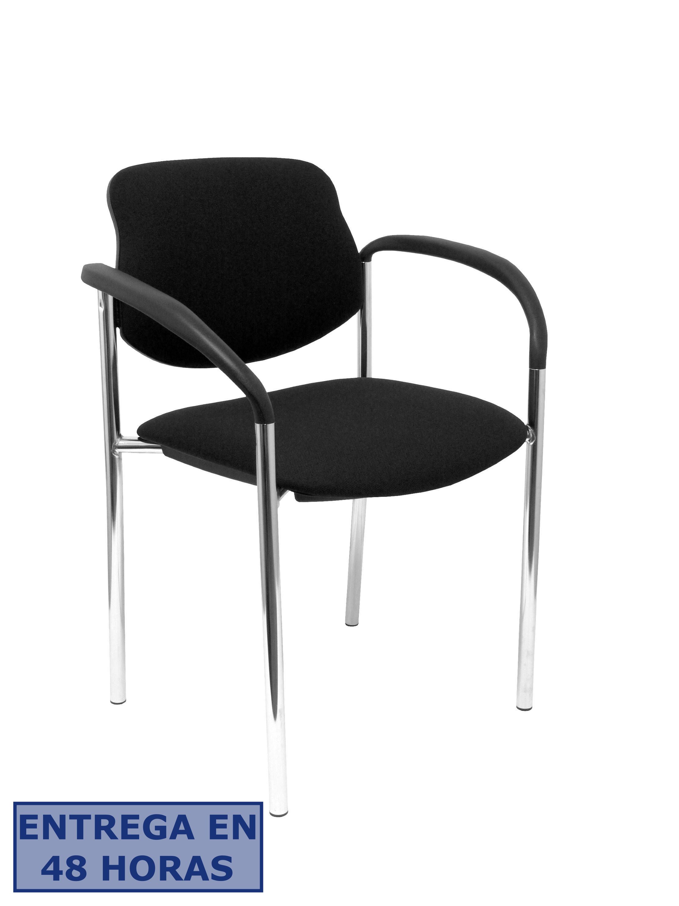 PIQUERAS Y CRESPO NOWY STYL Silla fija Styl bali negro chasis cromo con brazos