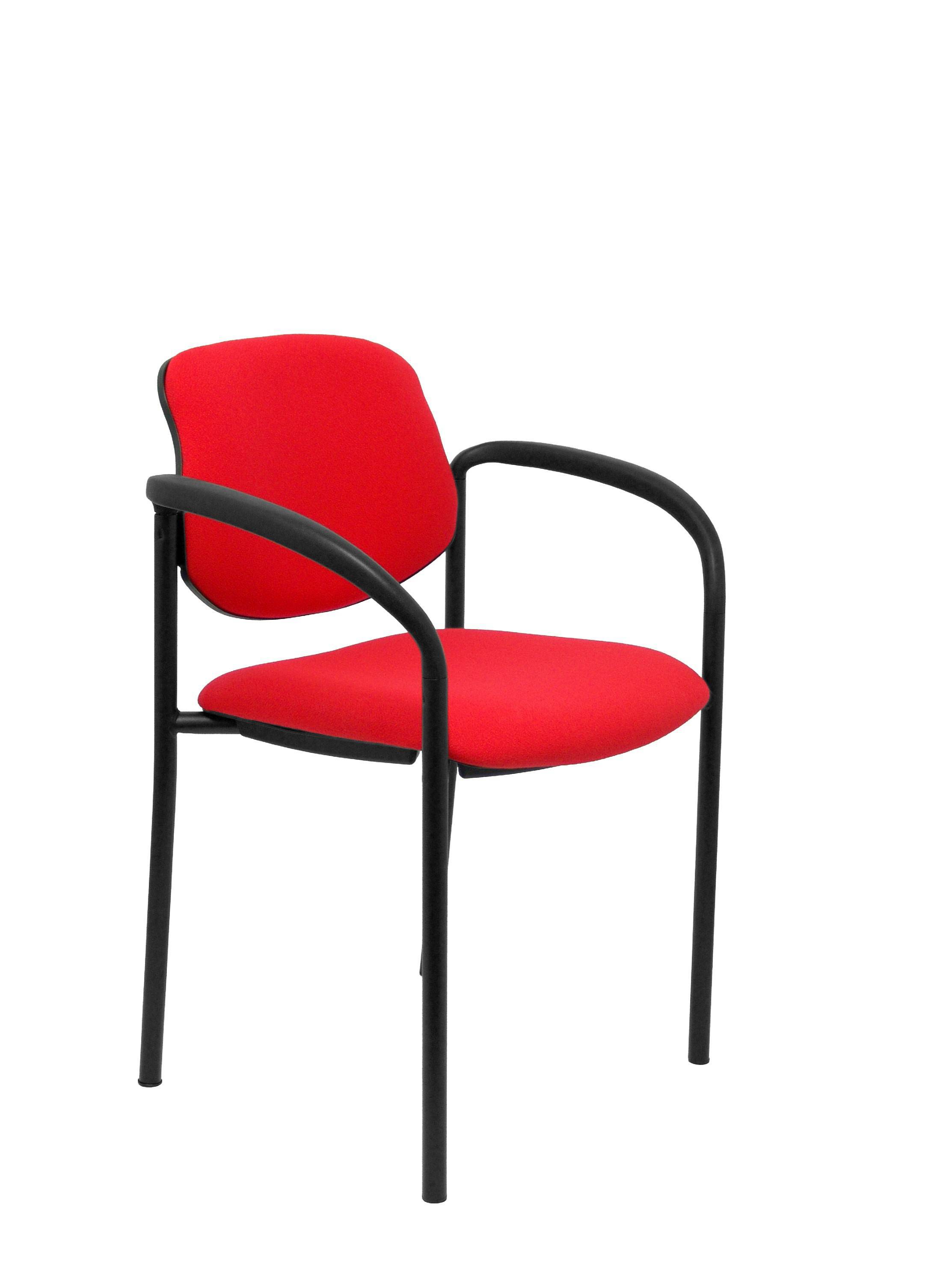 PIQUERAS Y CRESPO NOWY STYL Silla fija Styl bali rojo chasis negro con brazos