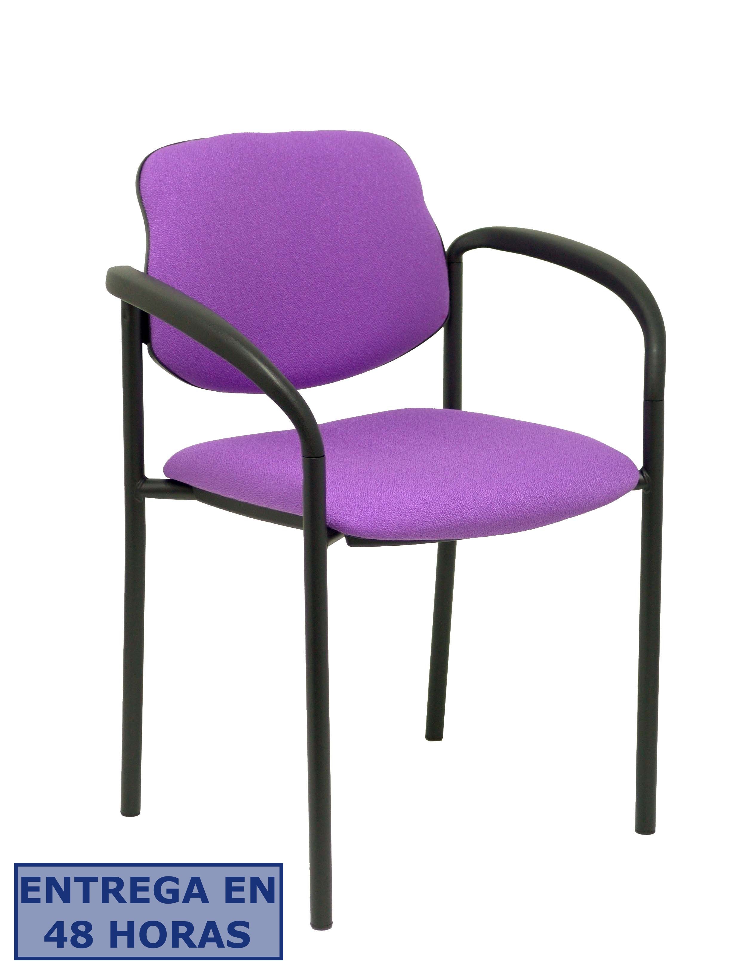 PIQUERAS Y CRESPO NOWY STYL Silla fija Styl bali lila chasis negro con brazos