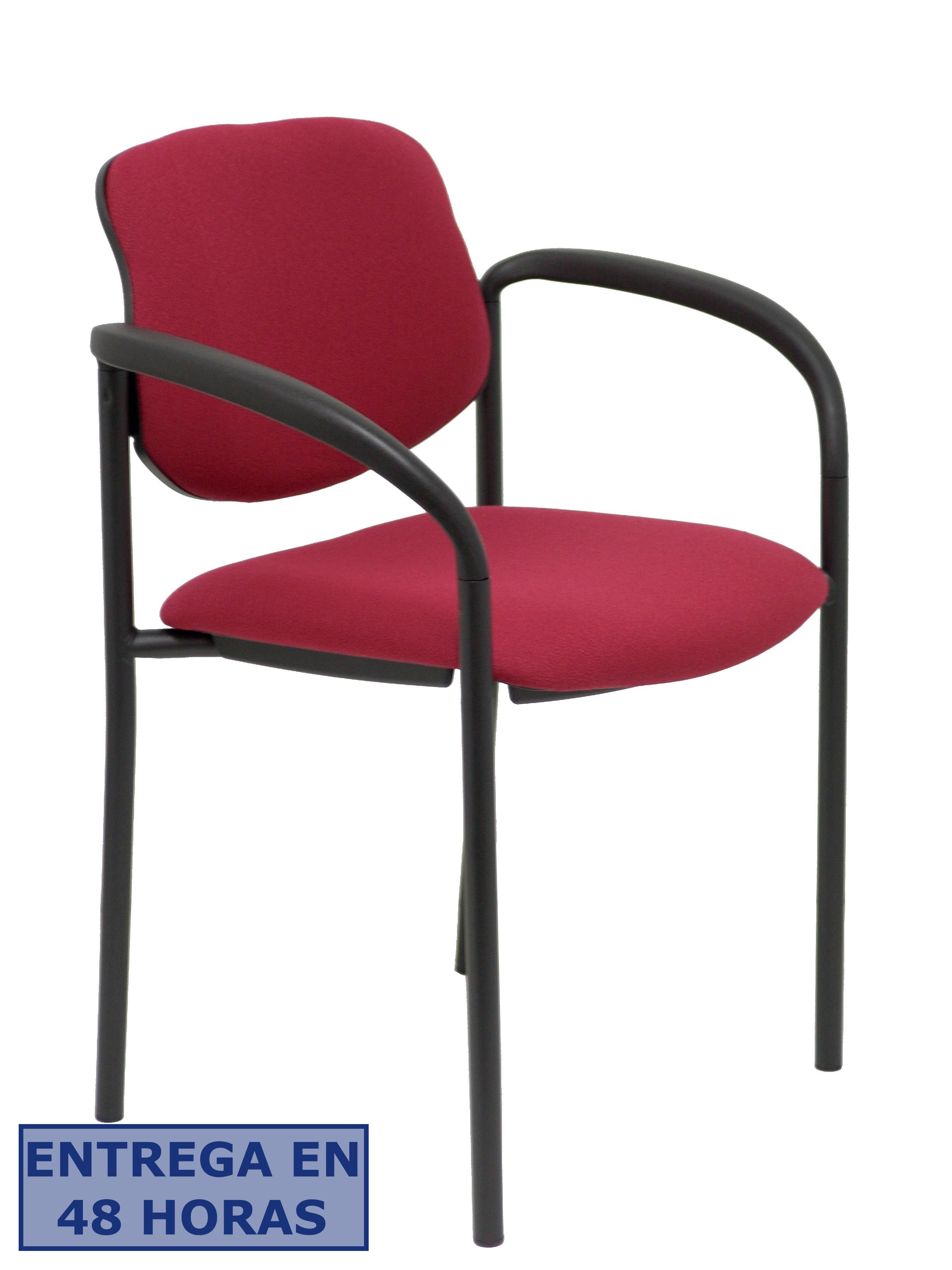 PIQUERAS Y CRESPO NOWY STYL Silla fija Styl bali granate chasis negro con brazos
