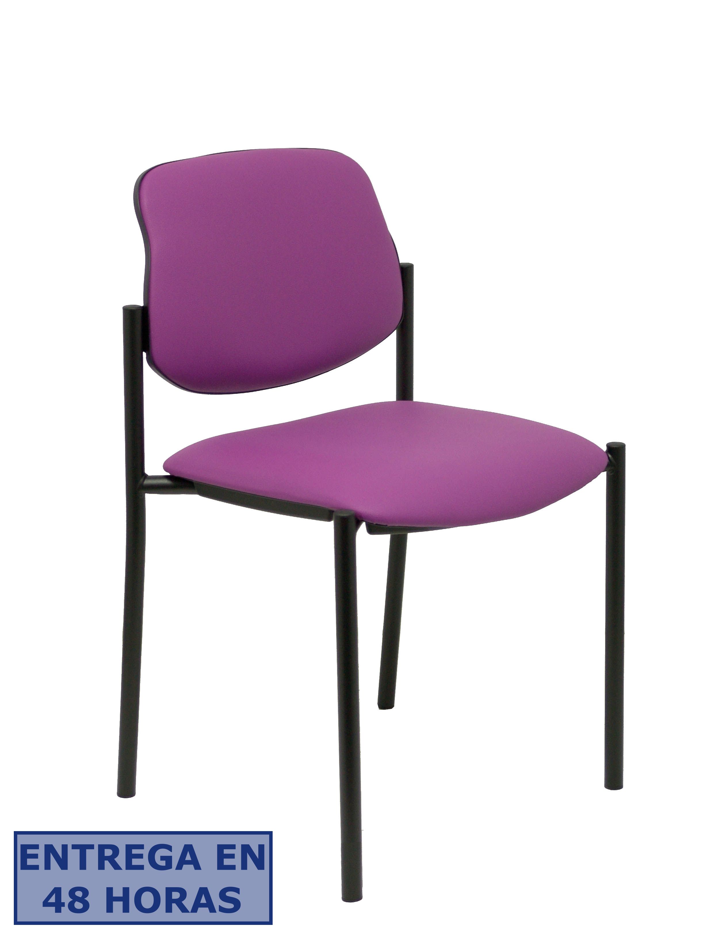 PIQUERAS Y CRESPO NOWY STYL Silla fija Styl similpiel morado chasis negro