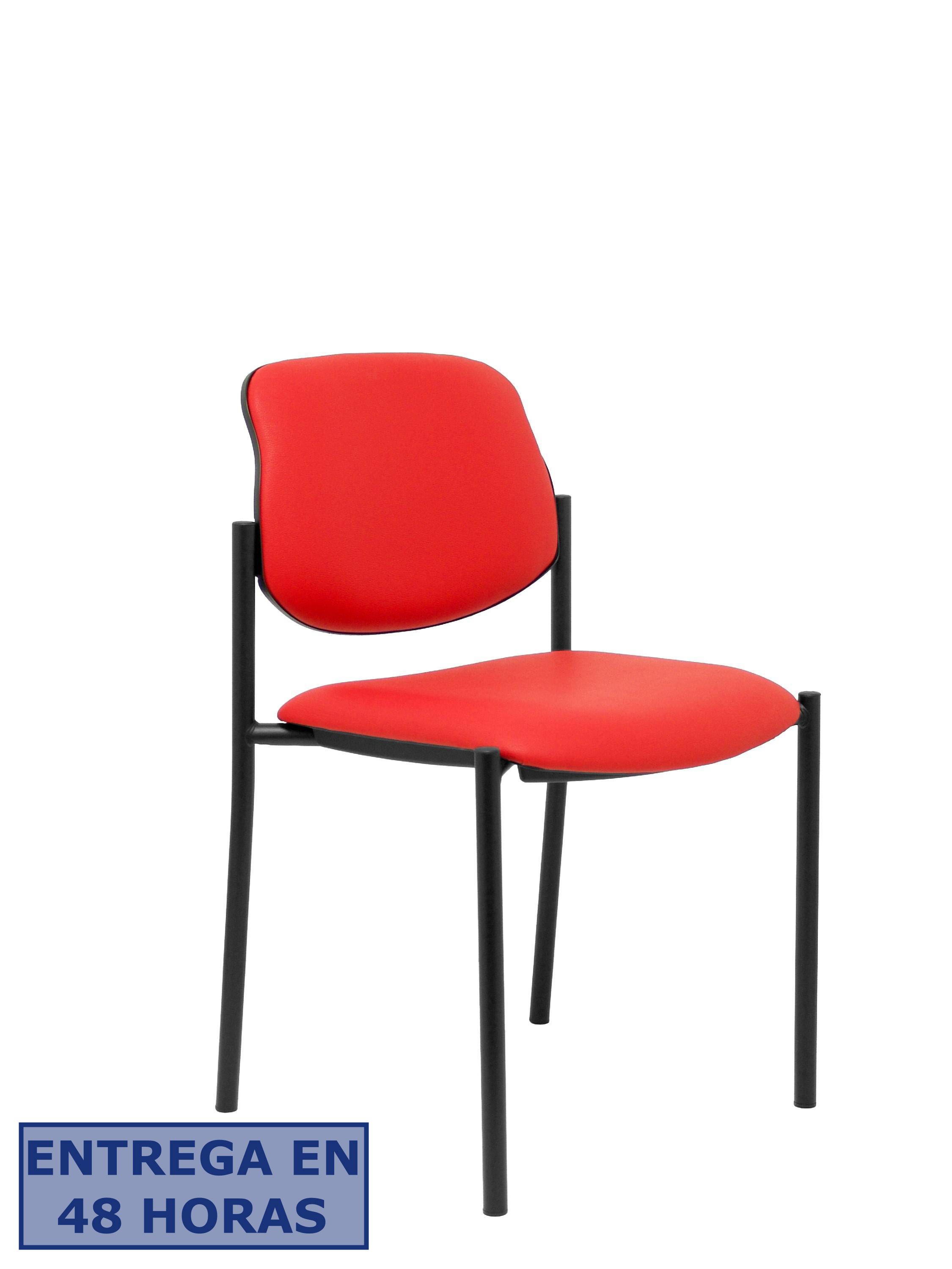 PIQUERAS Y CRESPO NOWY STYL Silla fija Styl similpiel rojo chasis negro