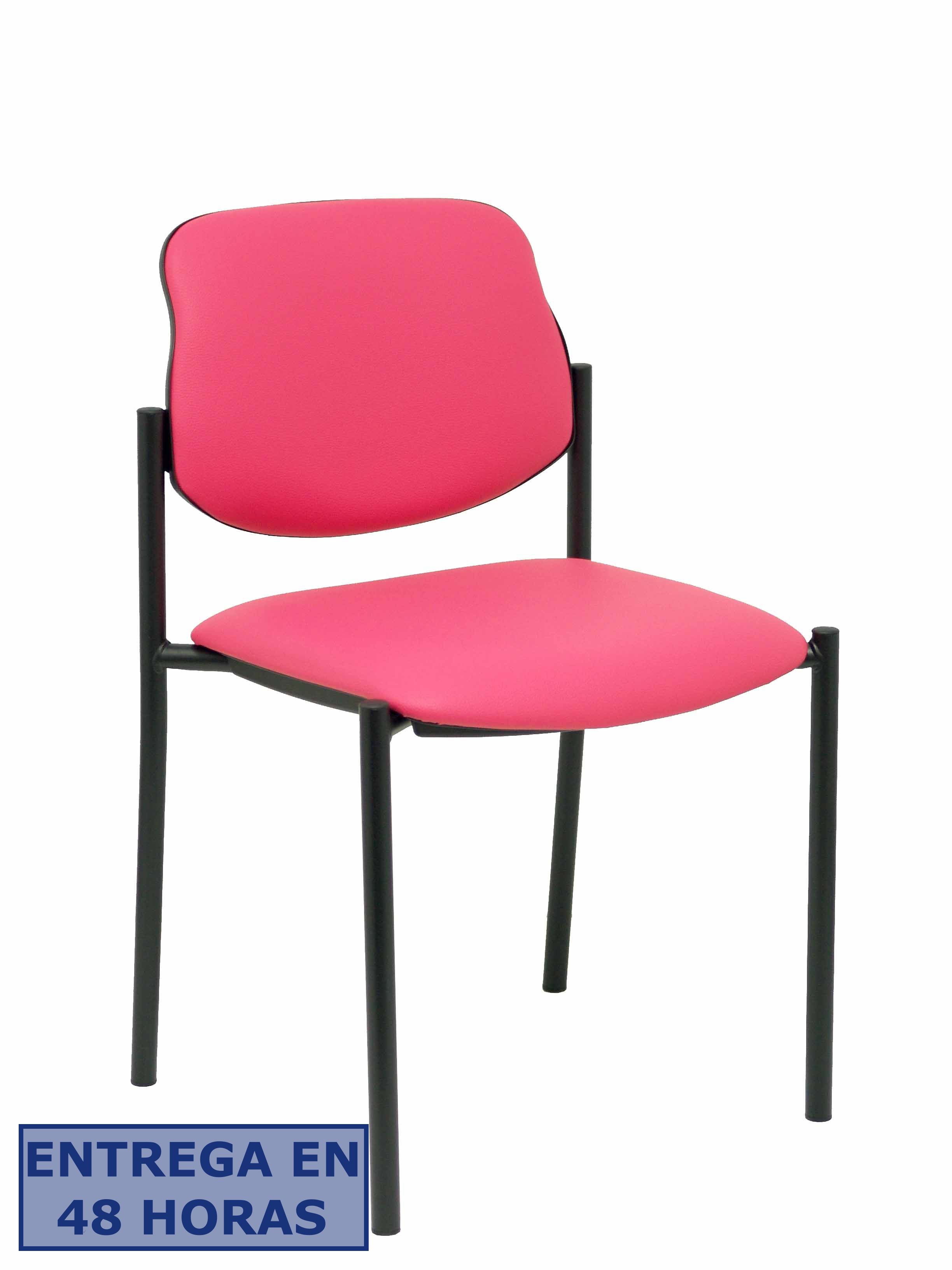 PIQUERAS Y CRESPO NOWY STYL Silla fija Styl similpiel rosa chasis negro