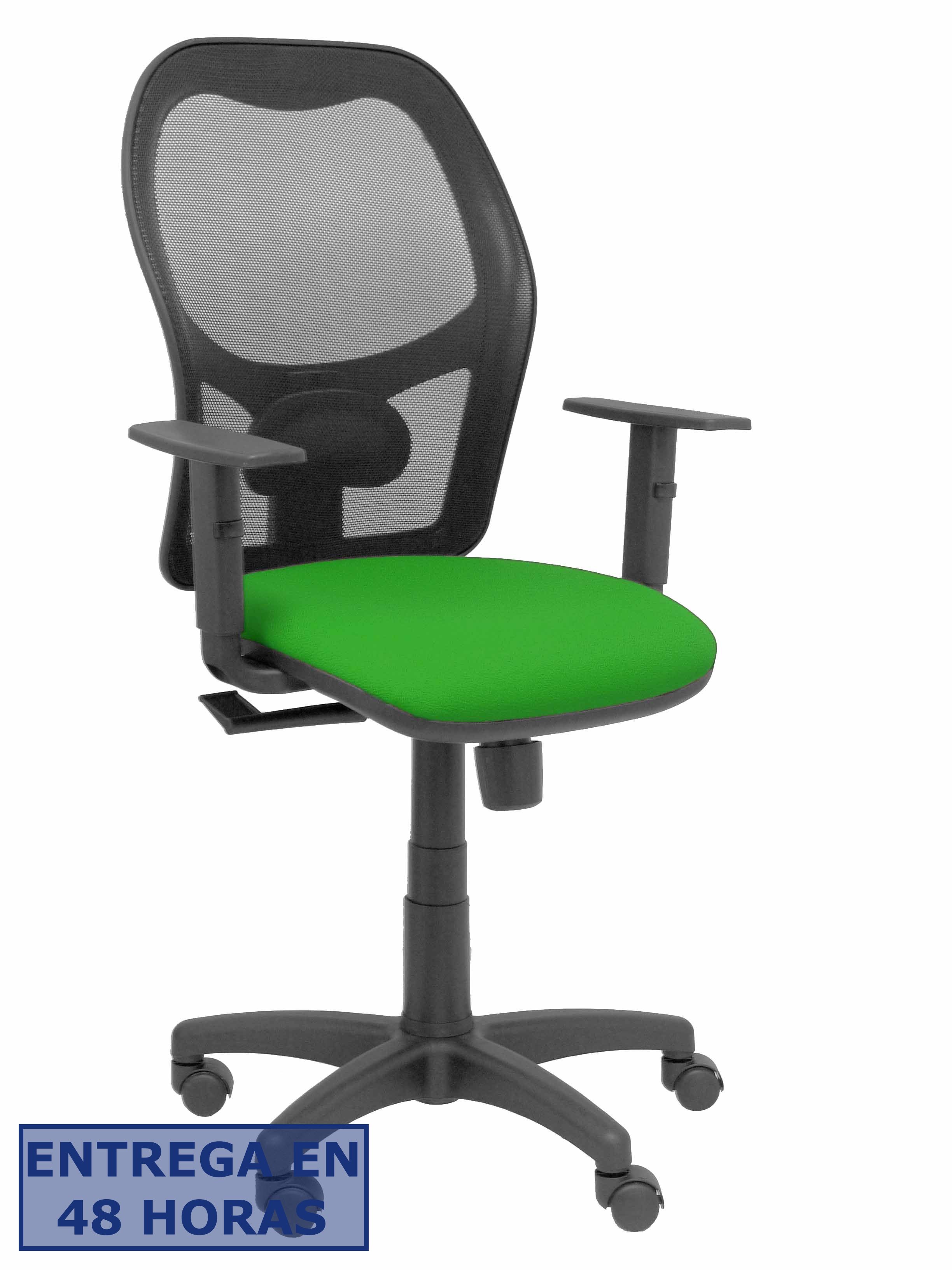 PIQUERAS Y CRESPO Silla Alocen malla negra asiento bali verde brazos regulables