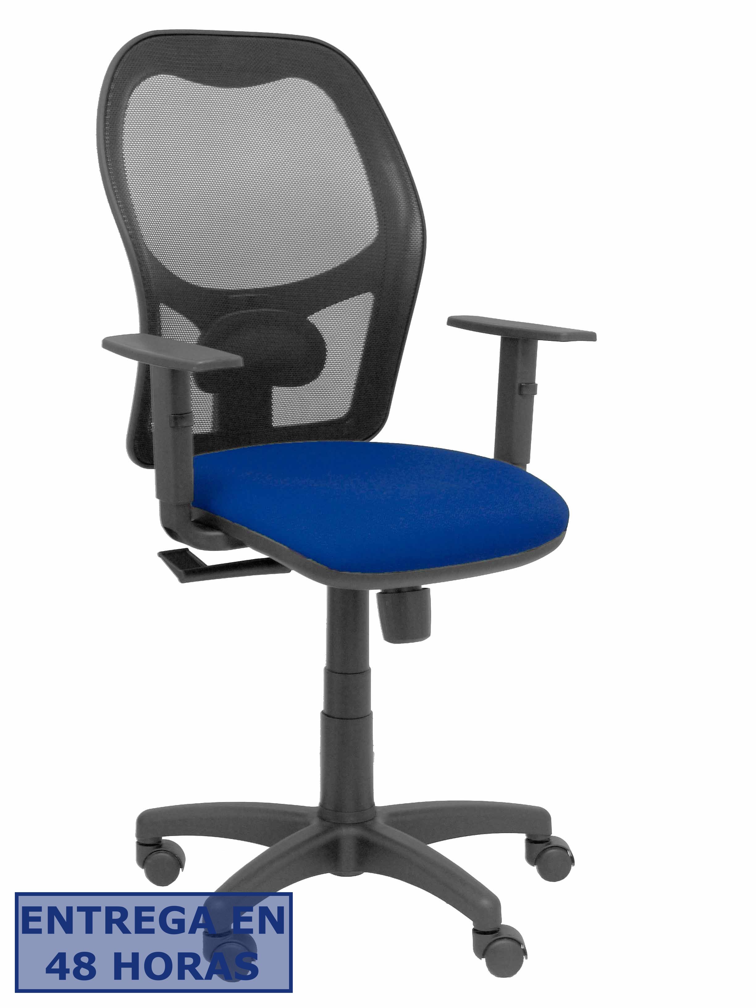 PIQUERAS Y CRESPO Silla Alocen malla negra asiento bali azul marino brazos regulables