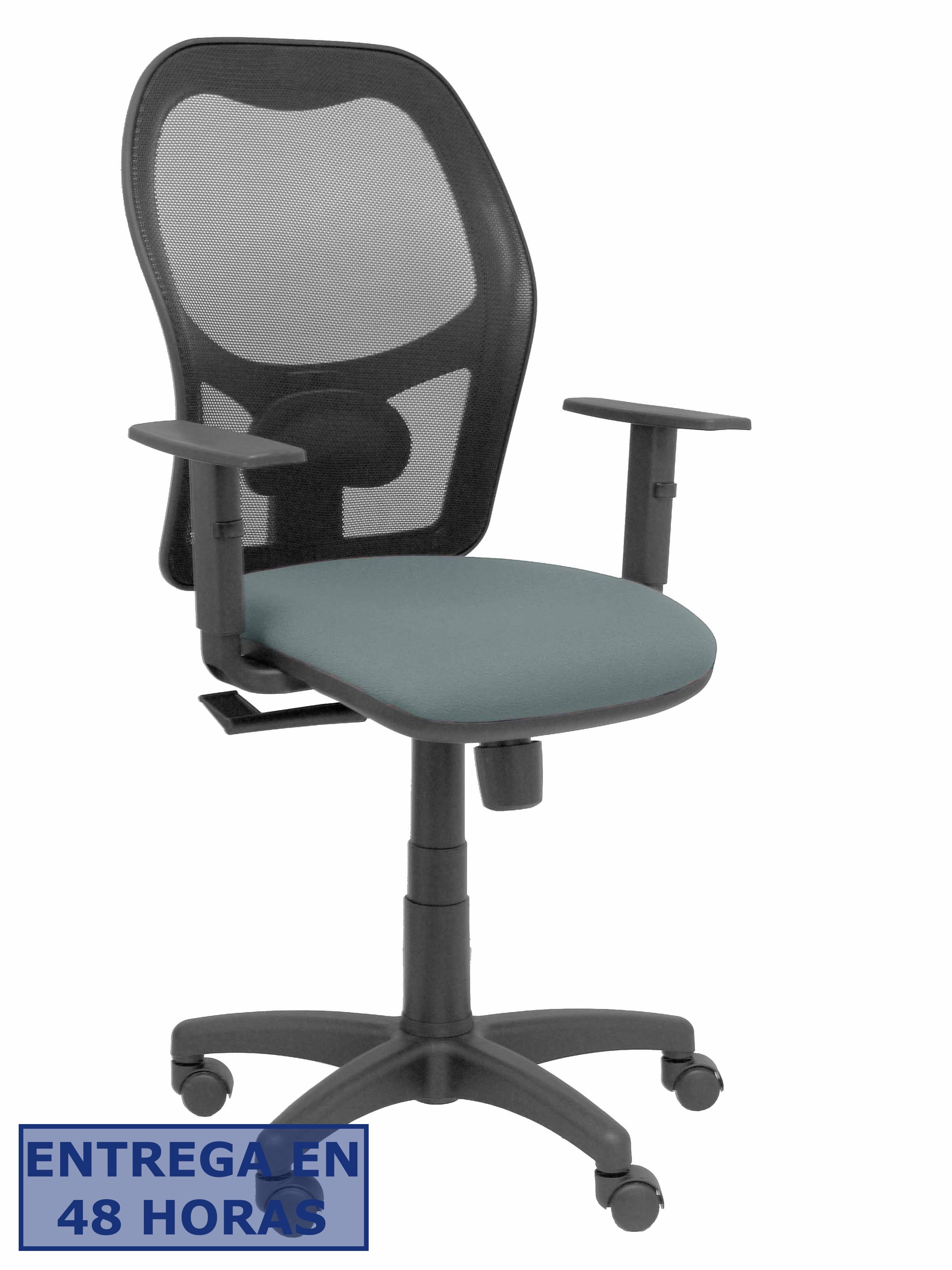 PIQUERAS Y CRESPO Silla Alocen malla negra asiento bali gris brazos regulables