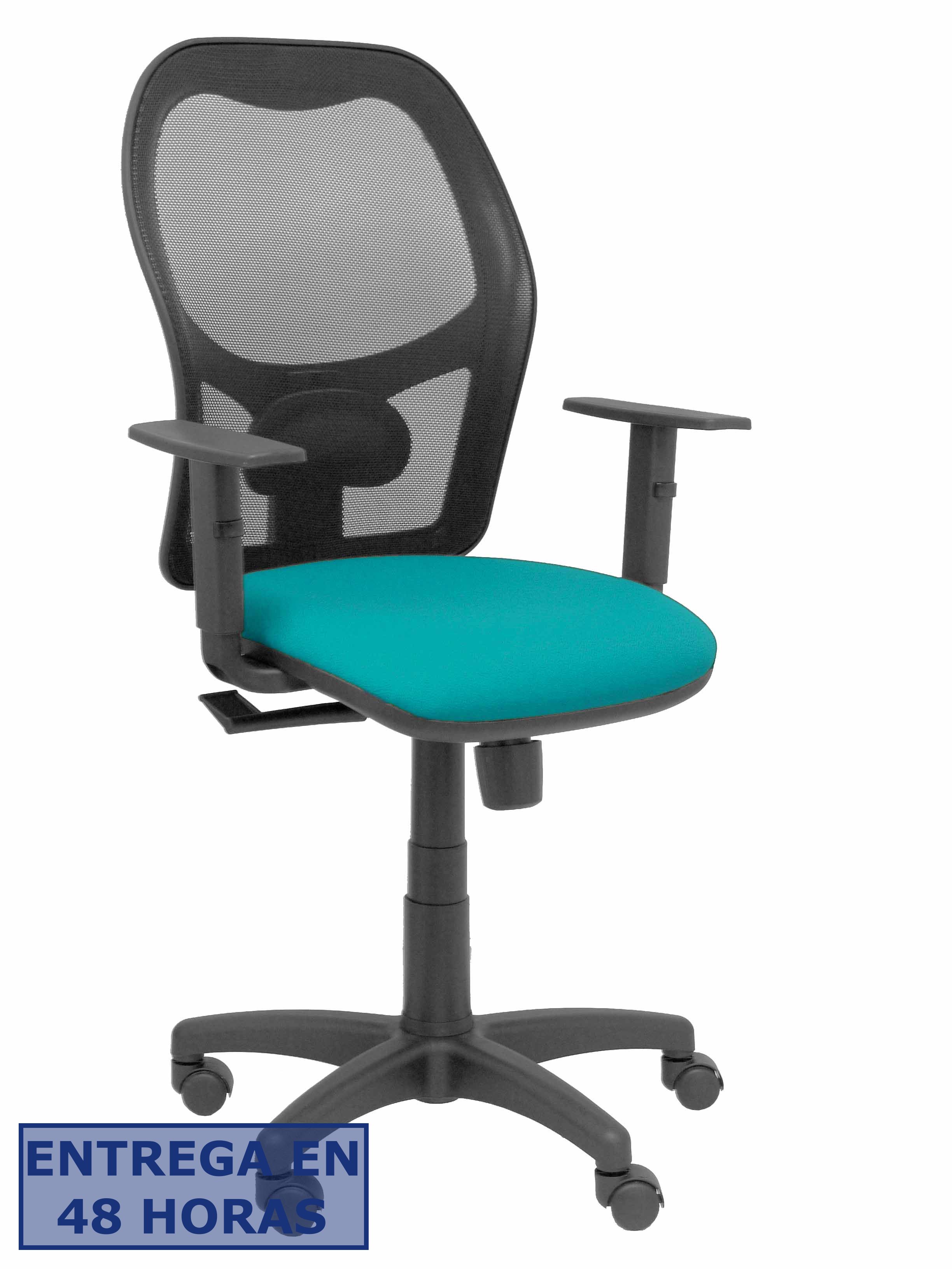 PIQUERAS Y CRESPO Silla Alocen malla negra asiento bali turquesa brazos regulables