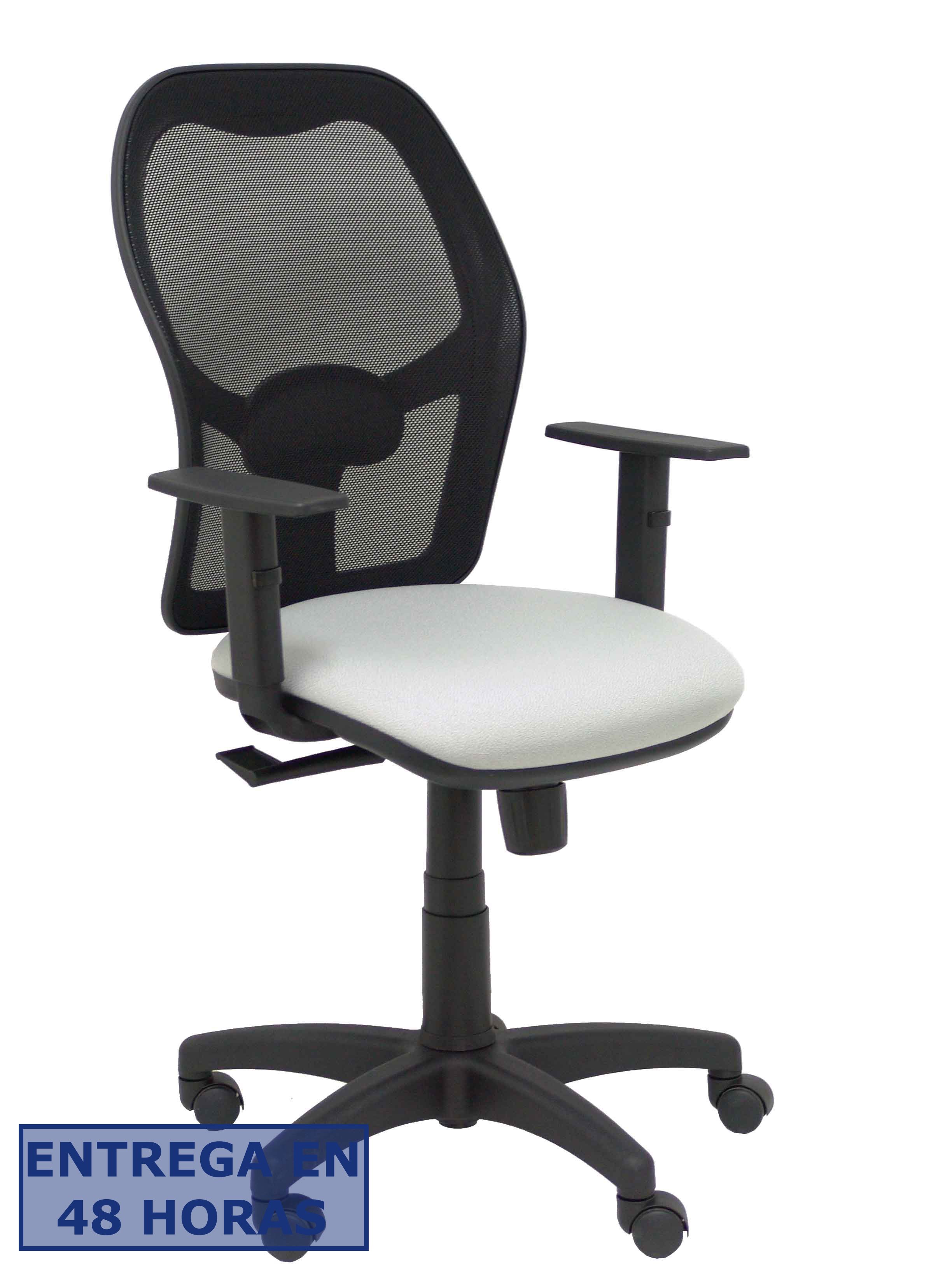PIQUERAS Y CRESPO Silla Alocen malla negra asiento bali gris claro brazos regulables