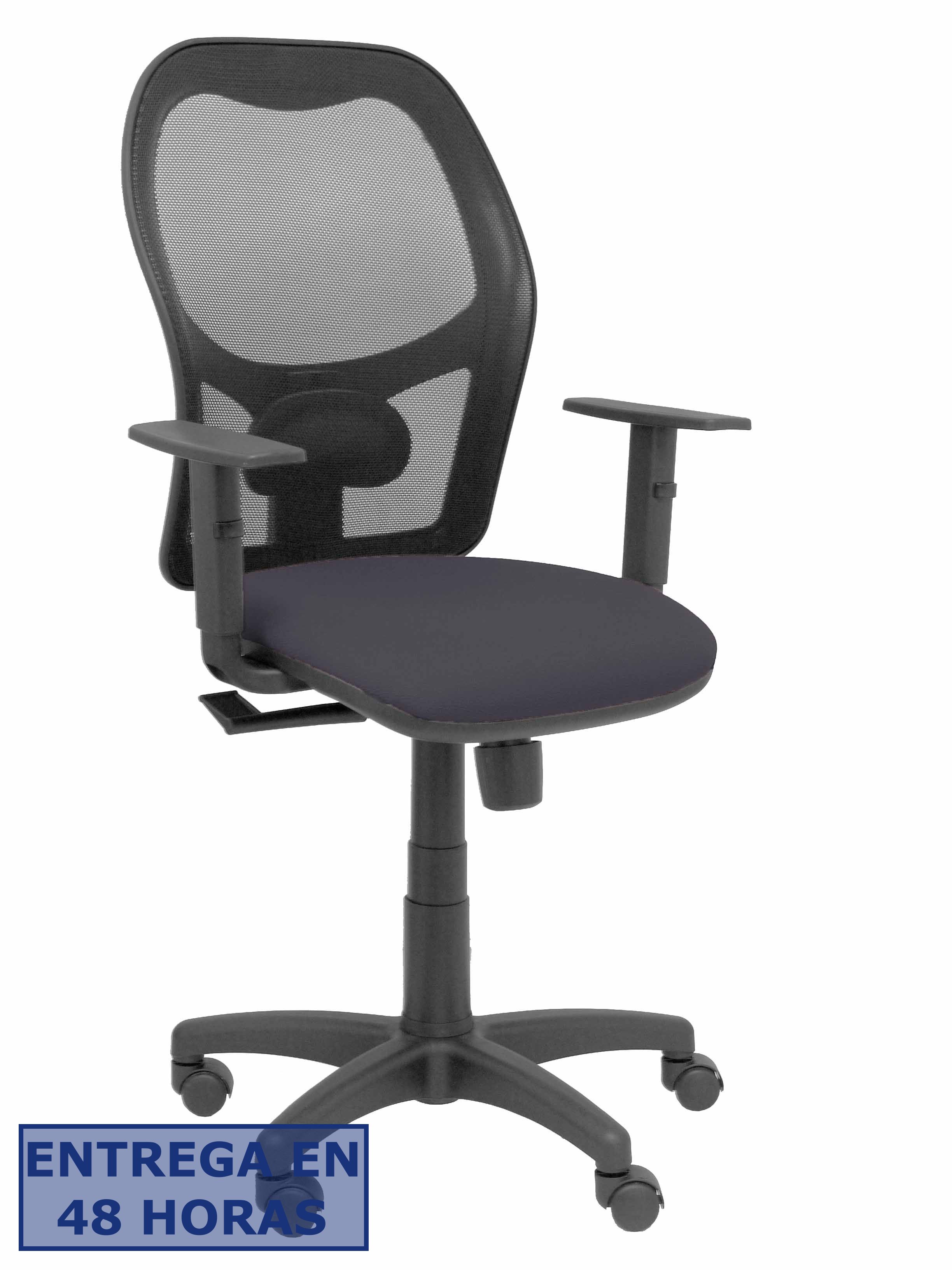 PIQUERAS Y CRESPO Silla Alocen malla negra asiento bali gris oscuro brazos regulables