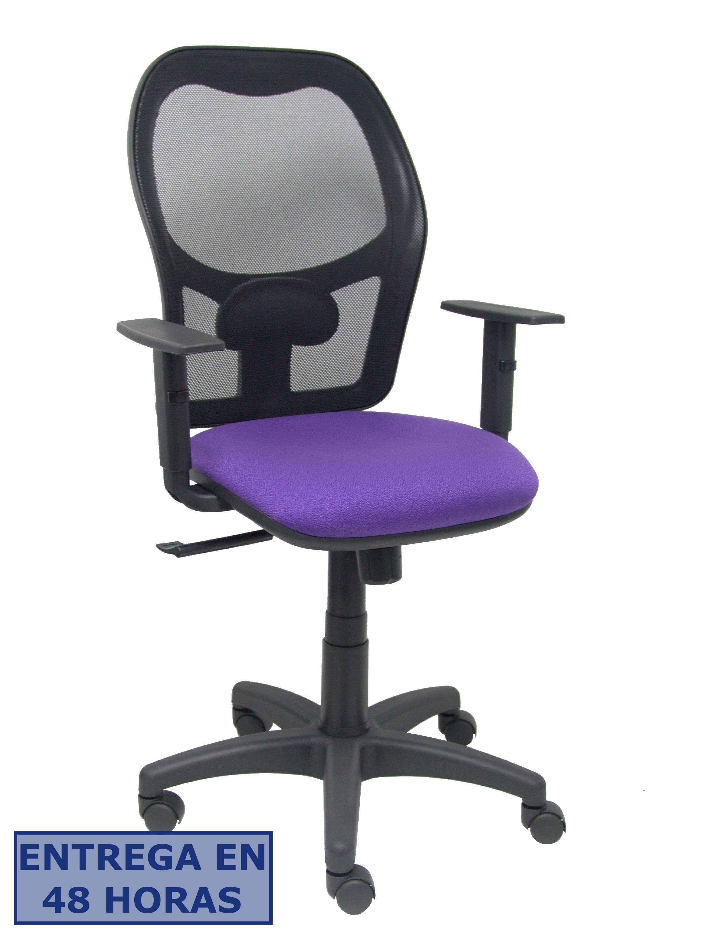 PIQUERAS Y CRESPO Silla Alocen malla negra asiento bali lila brazos regulables