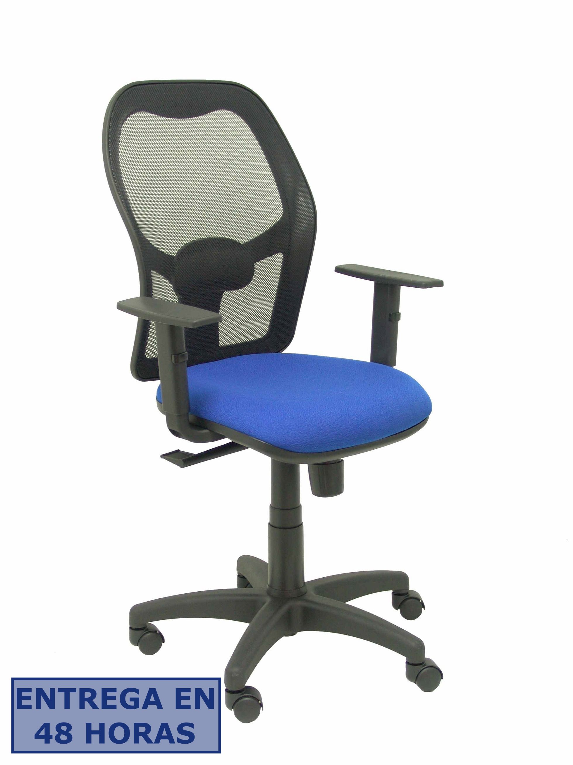 PIQUERAS Y CRESPO Silla Alocen malla negra asiento bali azul brazos regulables