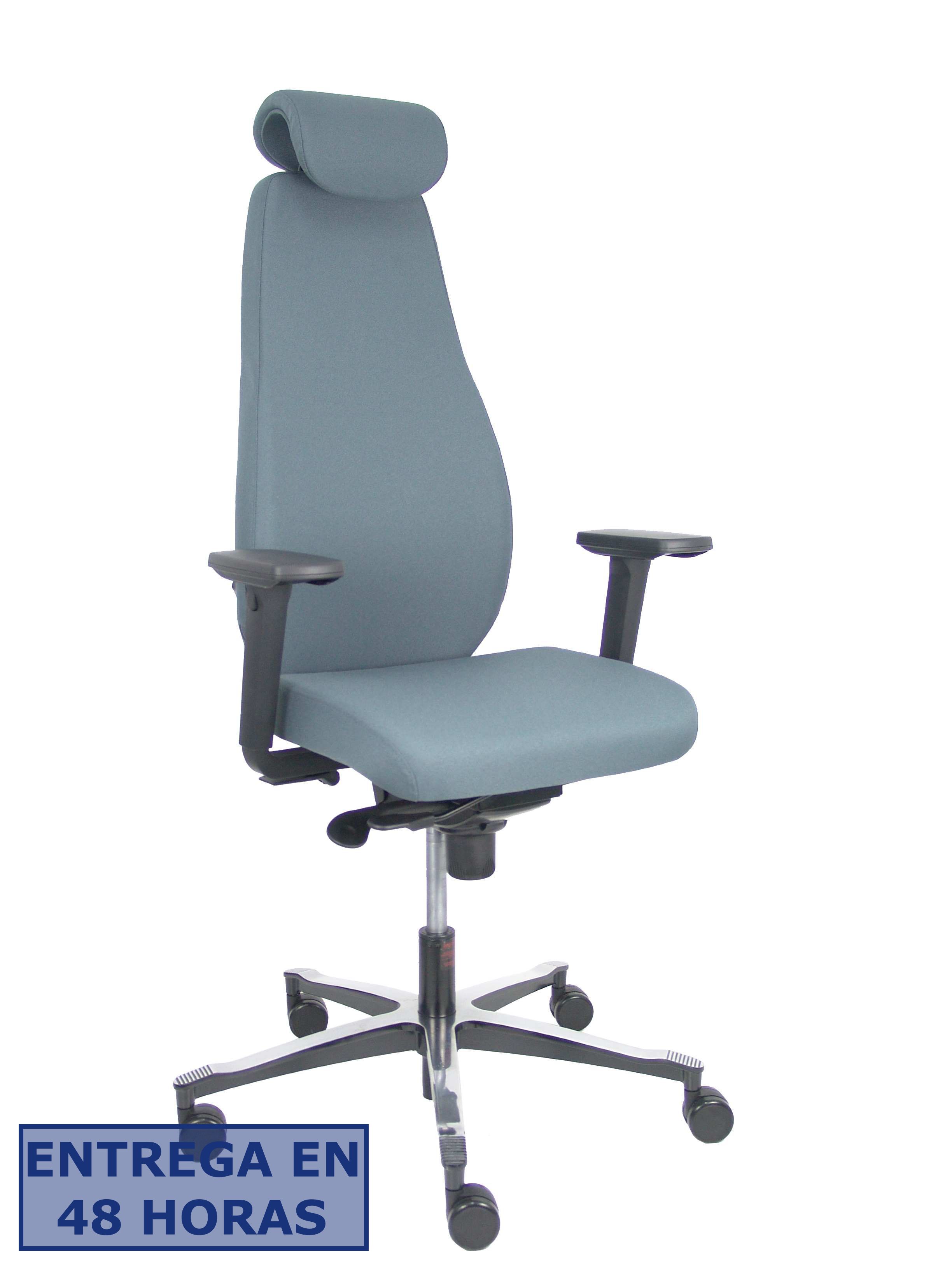 PIQUERAS Y CRESPO NOWY STYL Silla Bjarg traslack bondai gris brazo 3D base cromada cabecero y lumbar