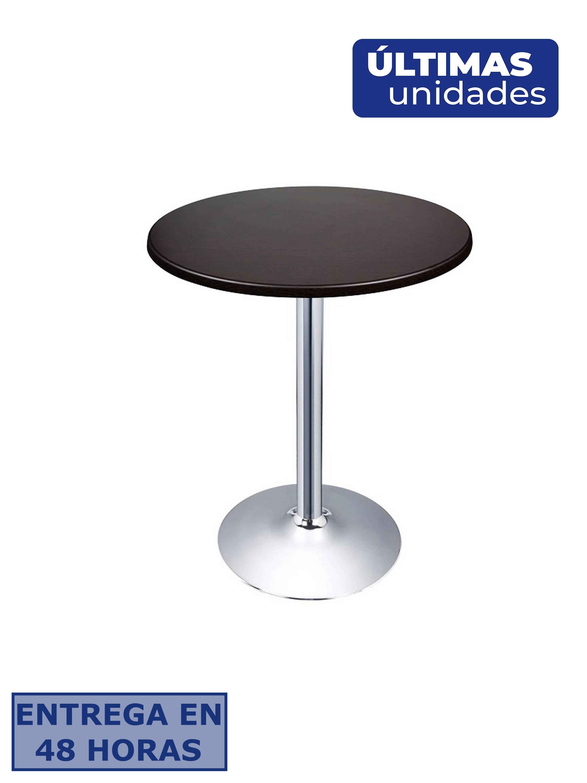 PIQUERAS Y CRESPO Mesa de vending Altarejos base cromada y tablero 60cm negro ¡Ultimas unidades!!