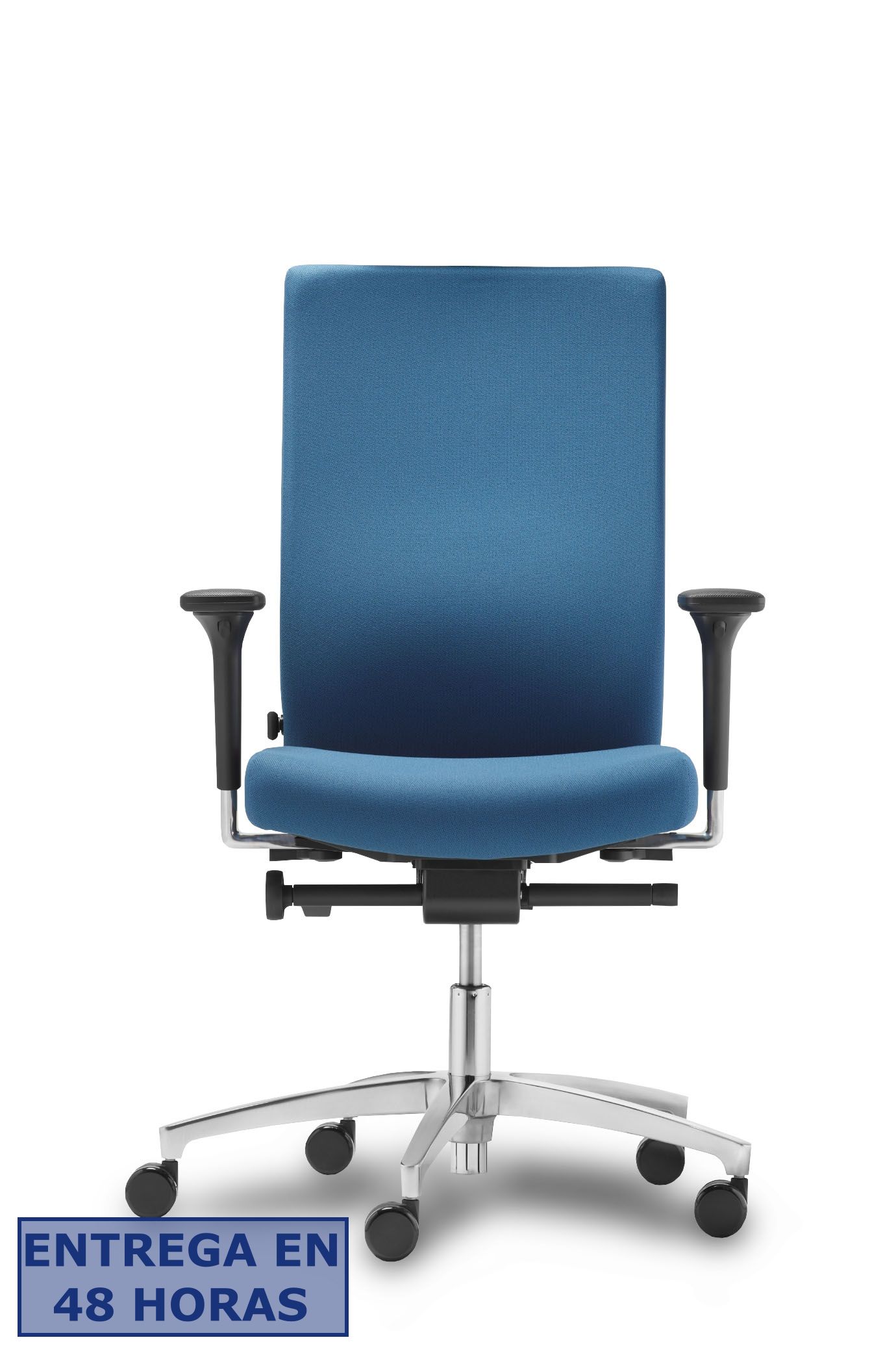 PIQUERAS Y CRESPO DAUPHIN Silla Just Evo traslack tapizado polo azul brazos 4D base aluminio
