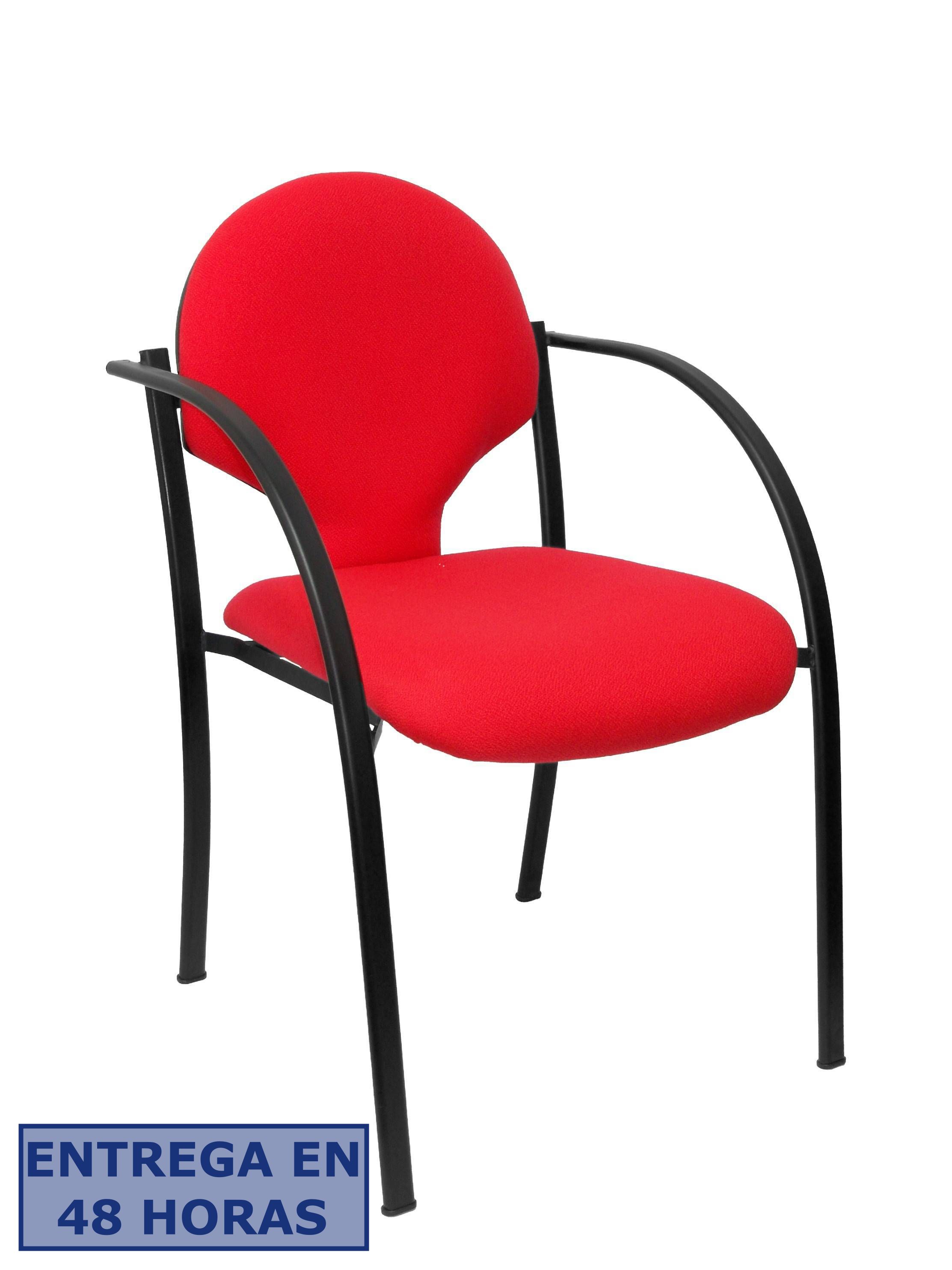 PIQUERAS Y CRESPO Pack 2 sillas Hellin chasis negro bali rojo