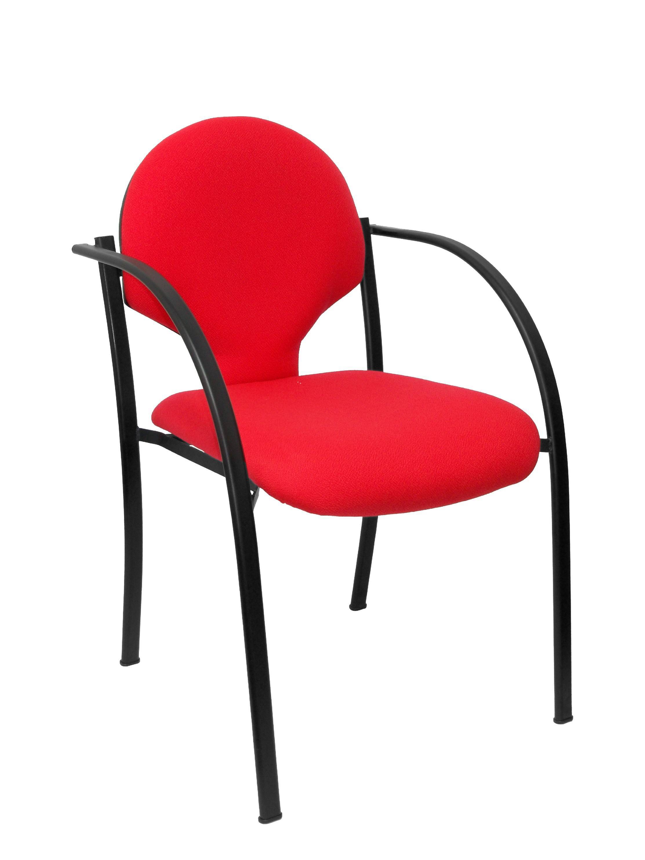 PIQUERAS Y CRESPO Pack 2 sillas Hellin chasis negro bali rojo