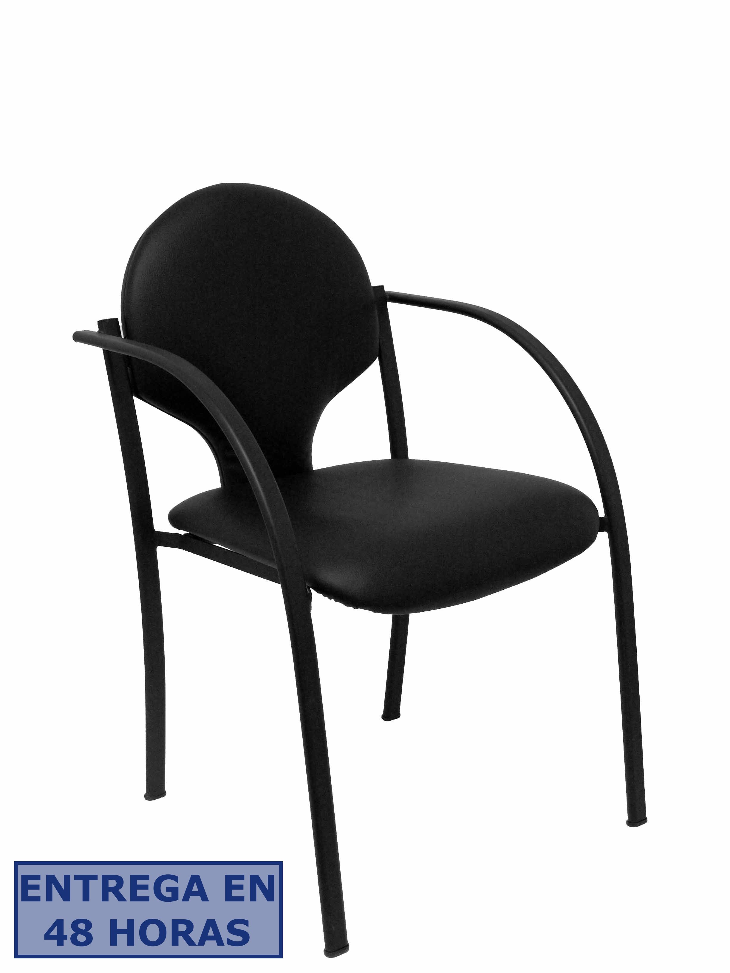 PIQUERAS Y CRESPO Pack 2 sillas Hellin chasis negro piel negro