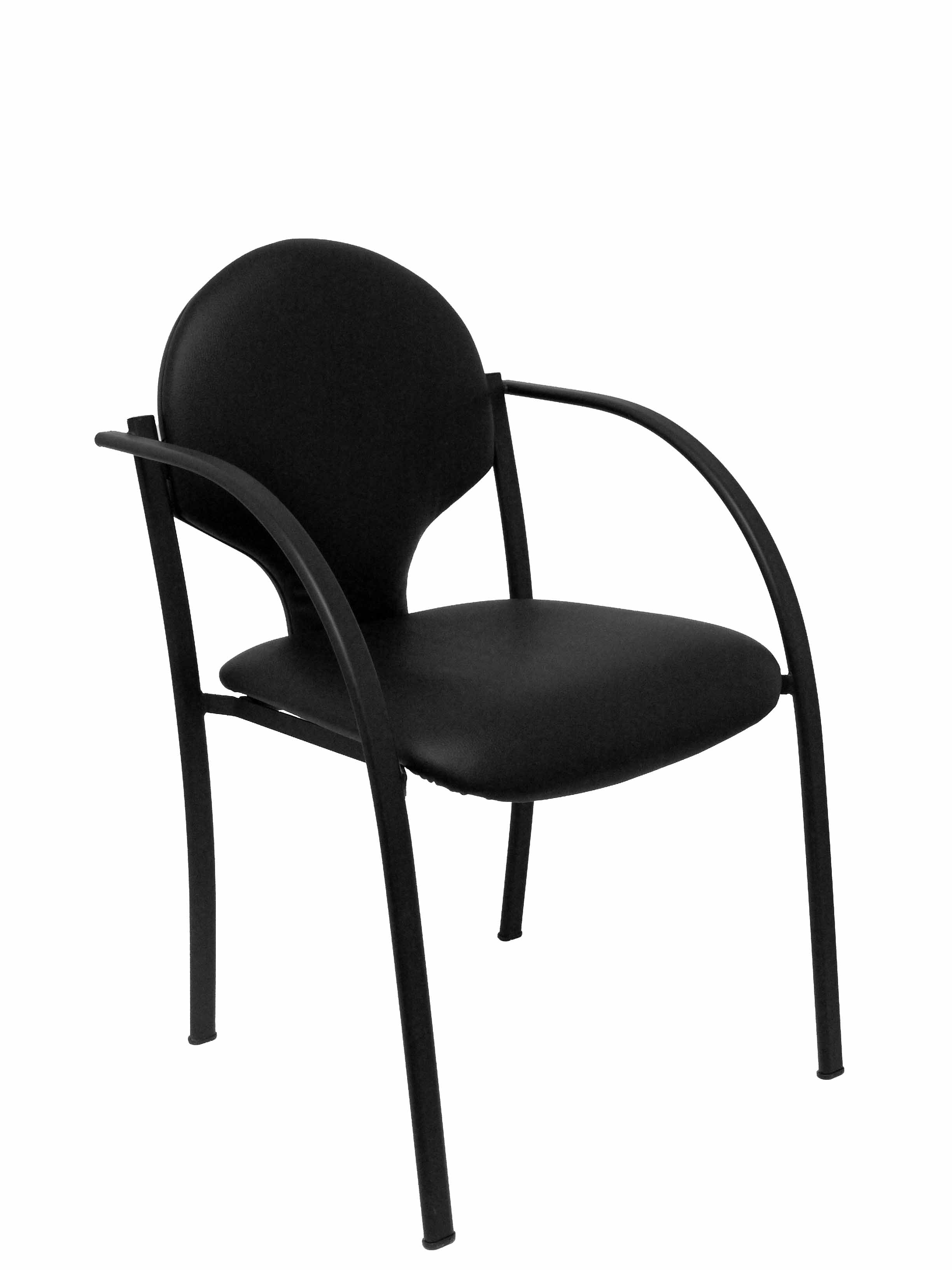 PIQUERAS Y CRESPO Pack 2 sillas Hellin chasis negro piel negro