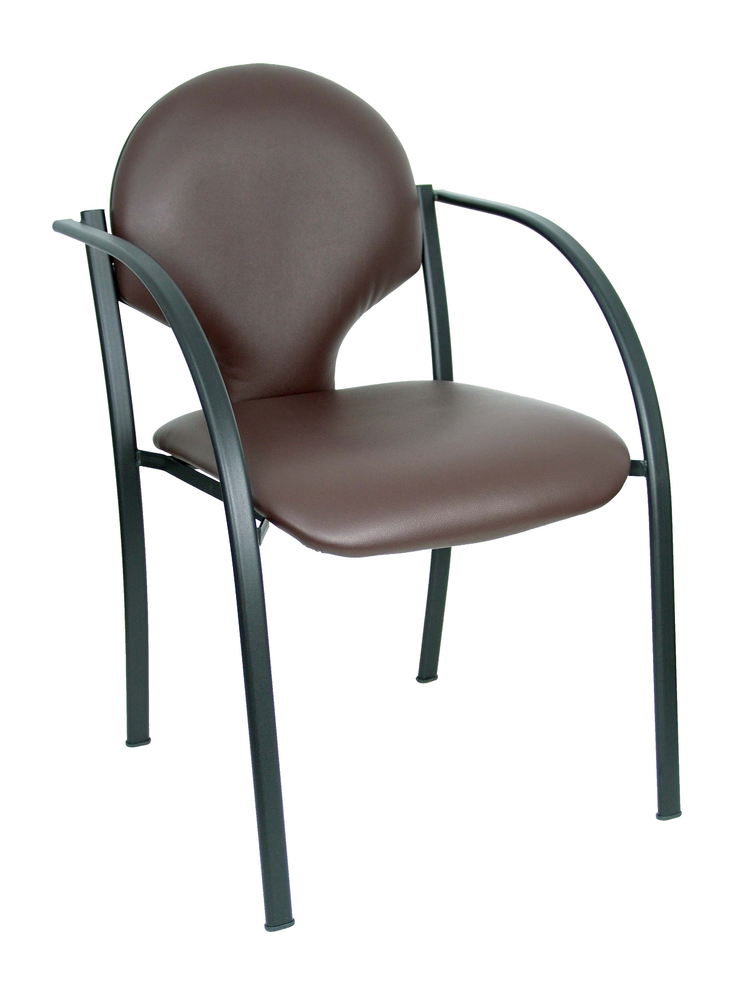 PIQUERAS Y CRESPO Pack 2 sillas Hellin chasis negro similpiel marron oscuro
