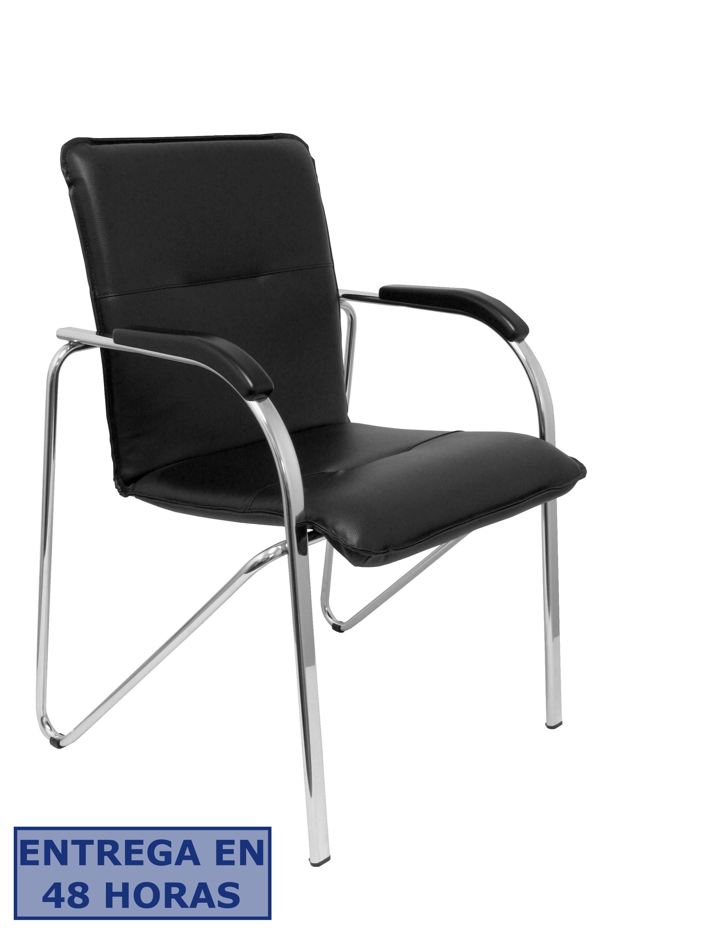 PIQUERAS Y CRESPO NOWY STYL Pack 2 sillas Samba similpiel negro estructura cromada