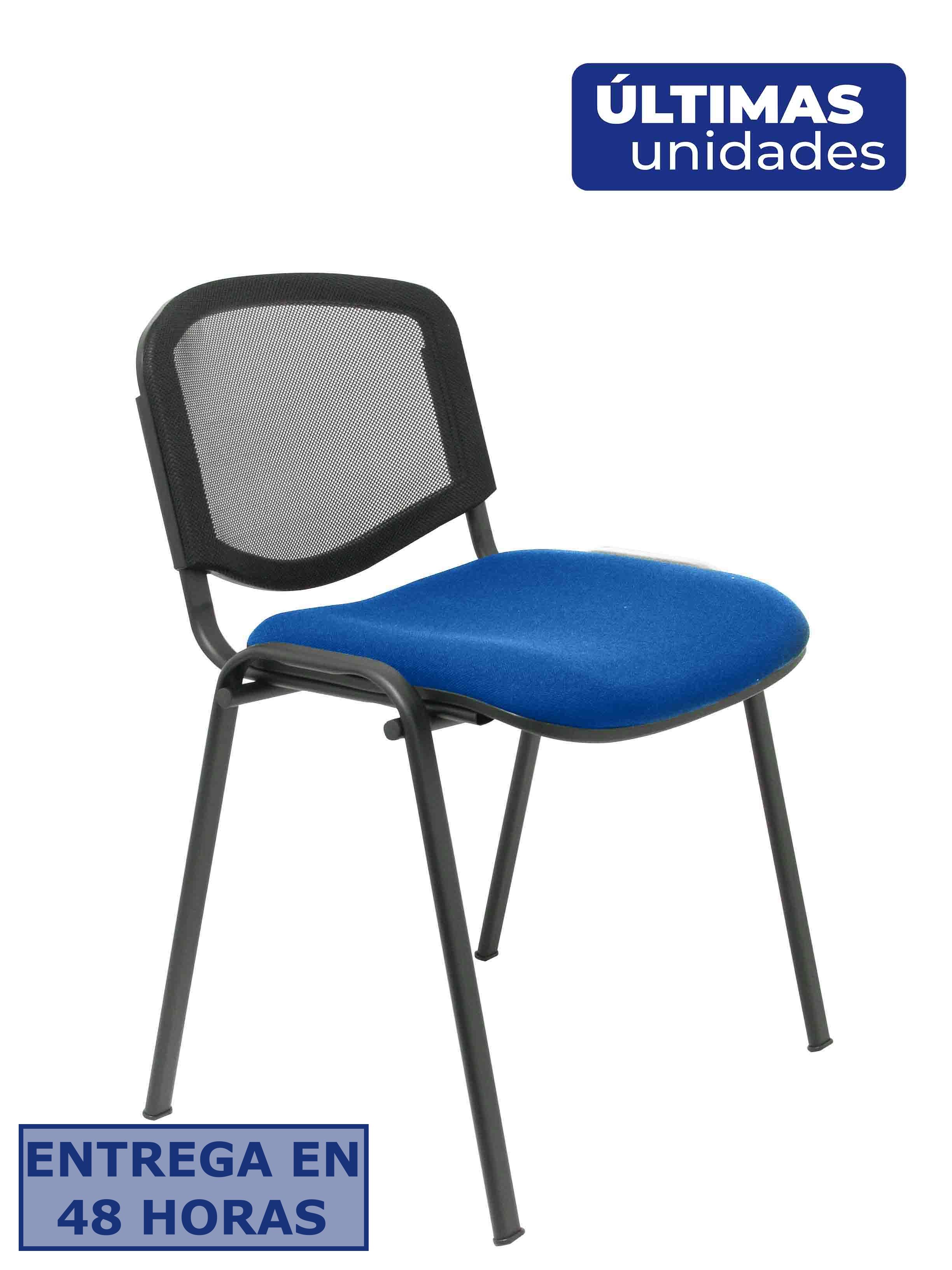 PIQUERAS Y CRESPO Pack 4 sillas Garaballa malla negra asiento bali azul ¡Ultimas unidades!!
