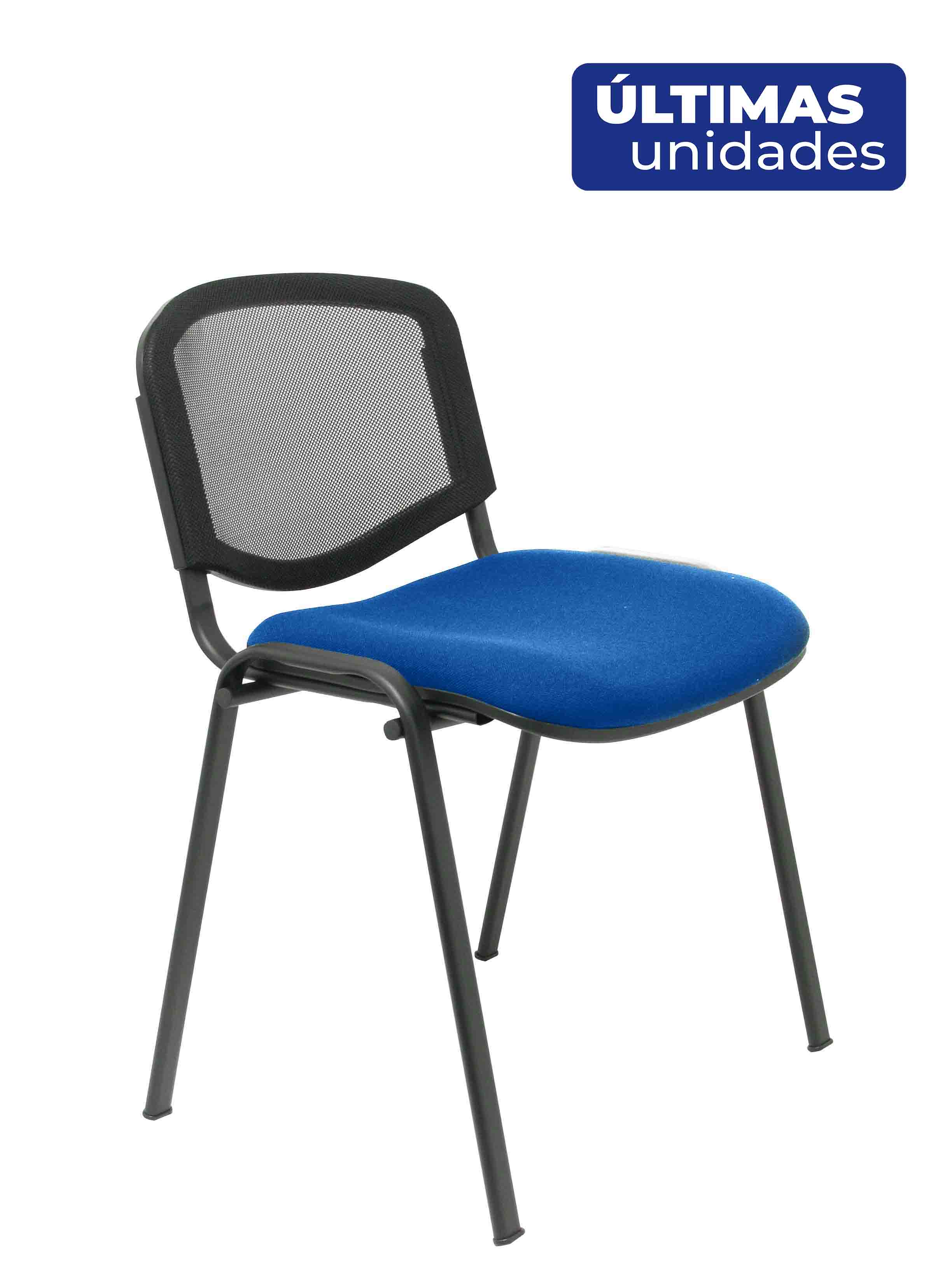 PIQUERAS Y CRESPO Pack 4 sillas Garaballa malla negra asiento bali azul ¡Ultimas unidades!!