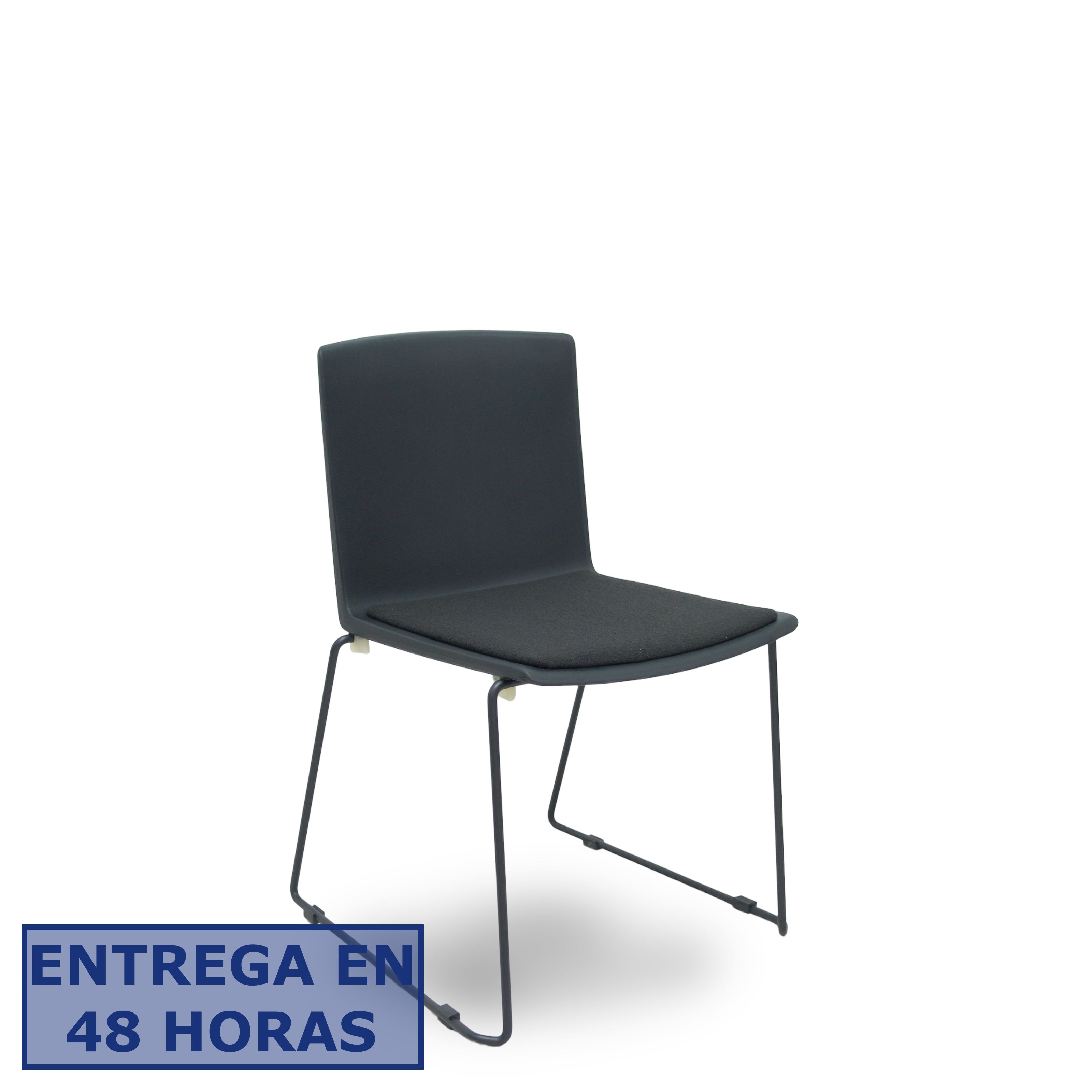 PIQUERAS Y CRESPO FOROL Pack 5 sillas Opti523 PVC negro asiento tela color negro