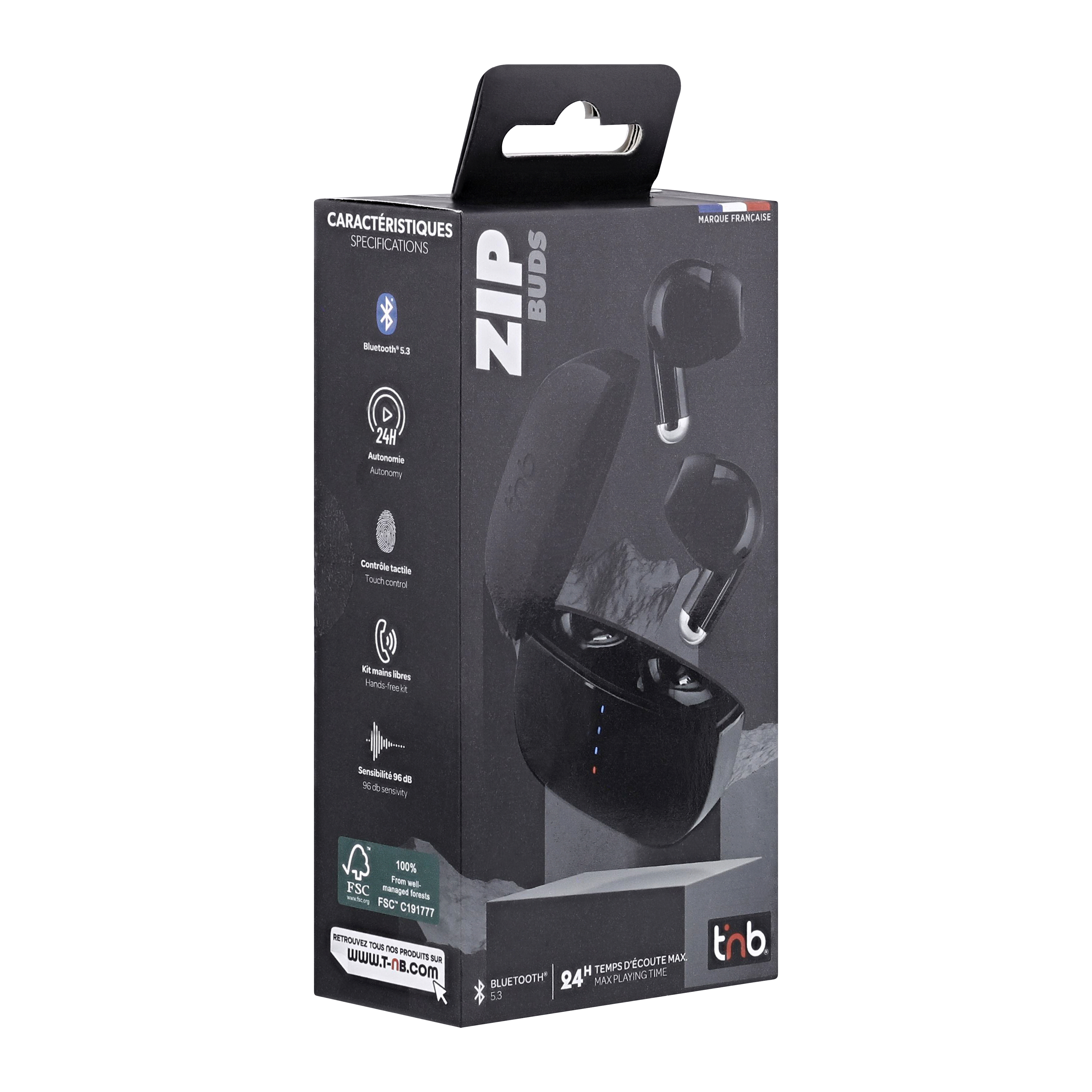 TNB ZIP 2 - Auriculares inalambricos Negros in-ear TWS earphones - Black