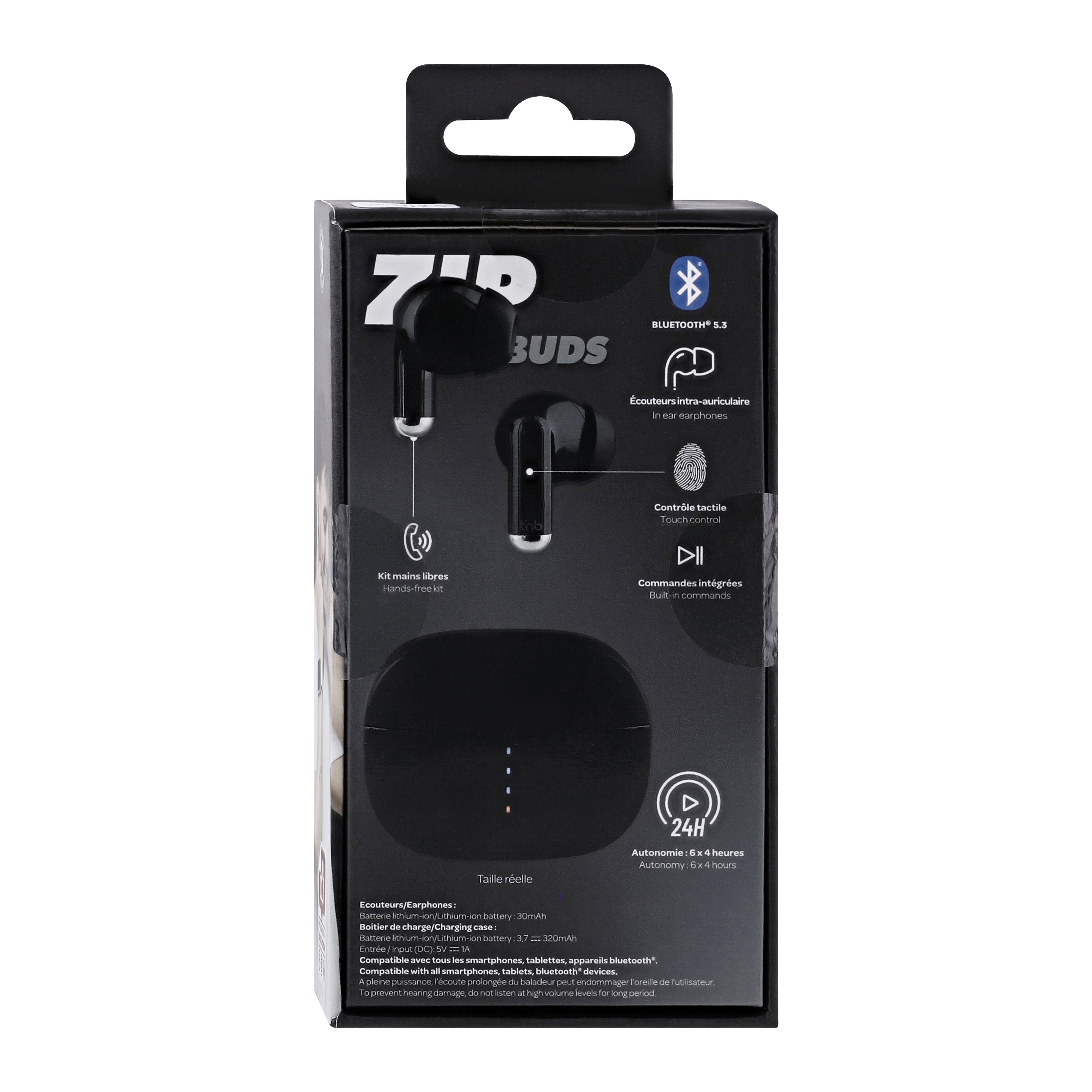 TNB ZIP 2 - Auriculares inalambricos Negros in-ear TWS earphones - Black