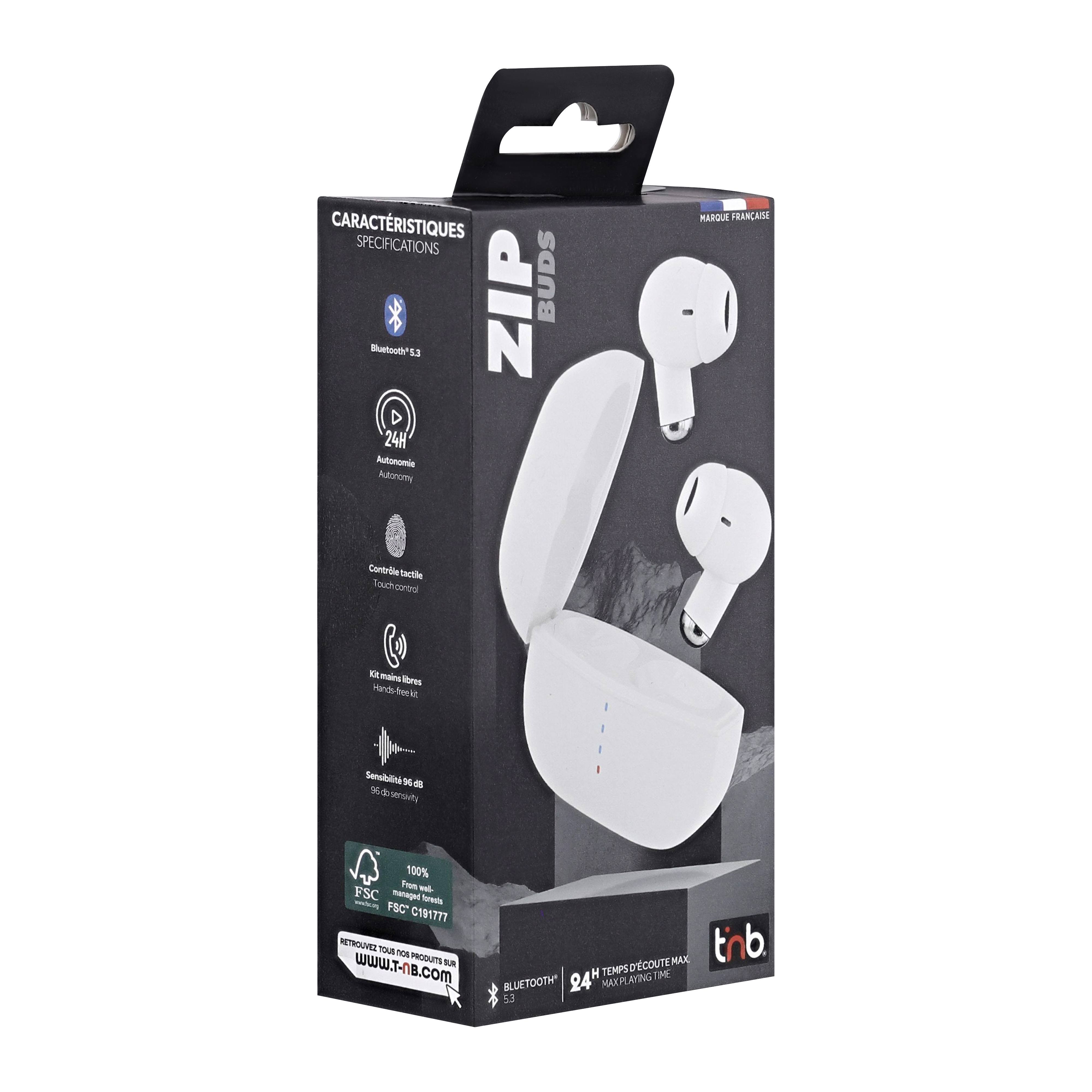 TNB ZIP 2 - Auriculares inalambricos Blancos in-ear TWS earphones - White