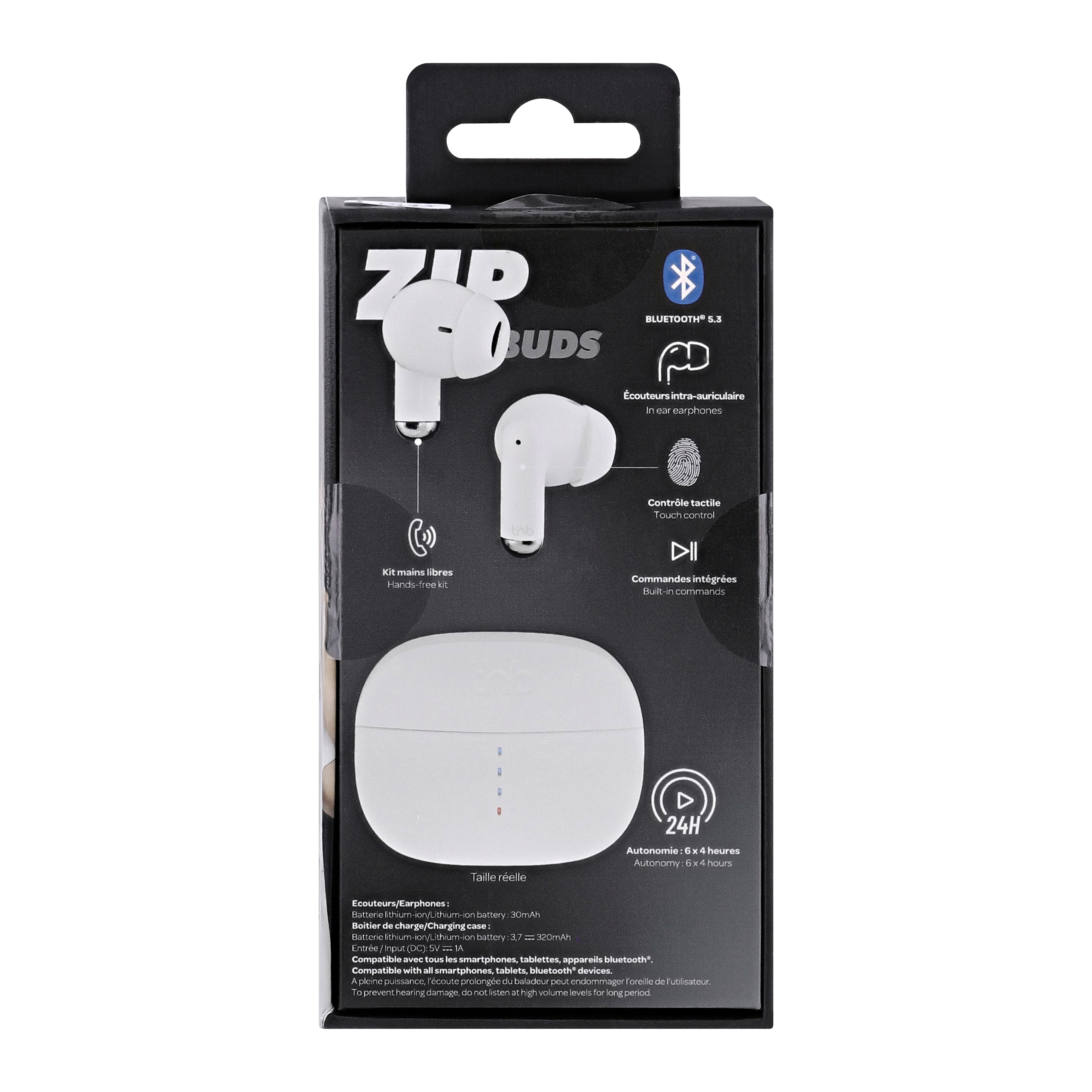 TNB ZIP 2 - Auriculares inalambricos Blancos in-ear TWS earphones - White