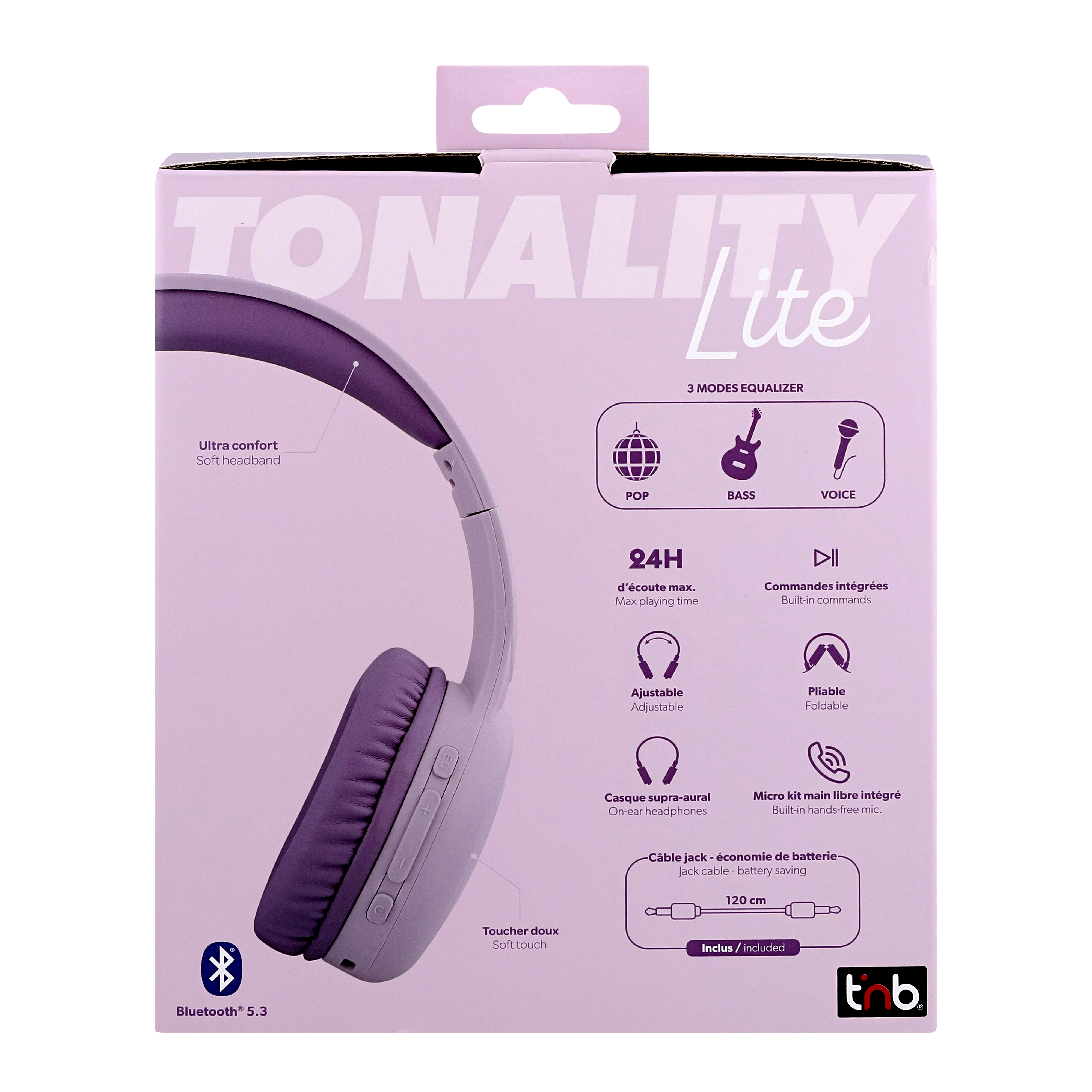 TNB TONALITY - Auriculares supraaurales On-ear Bluetooth headphones - lila & lavander